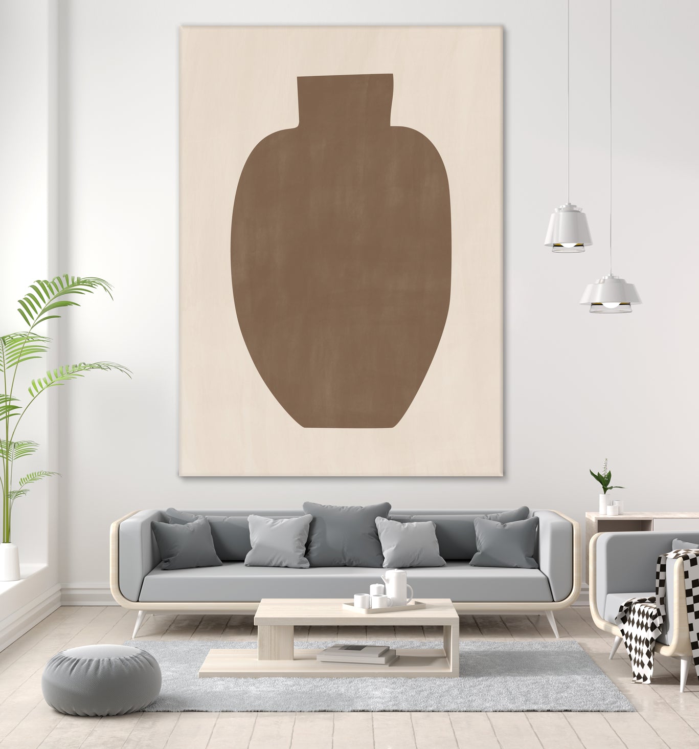 Brown Silhouette of a Vase by Elena Ristova on GIANT ART - minimalist art abstract minimalist art