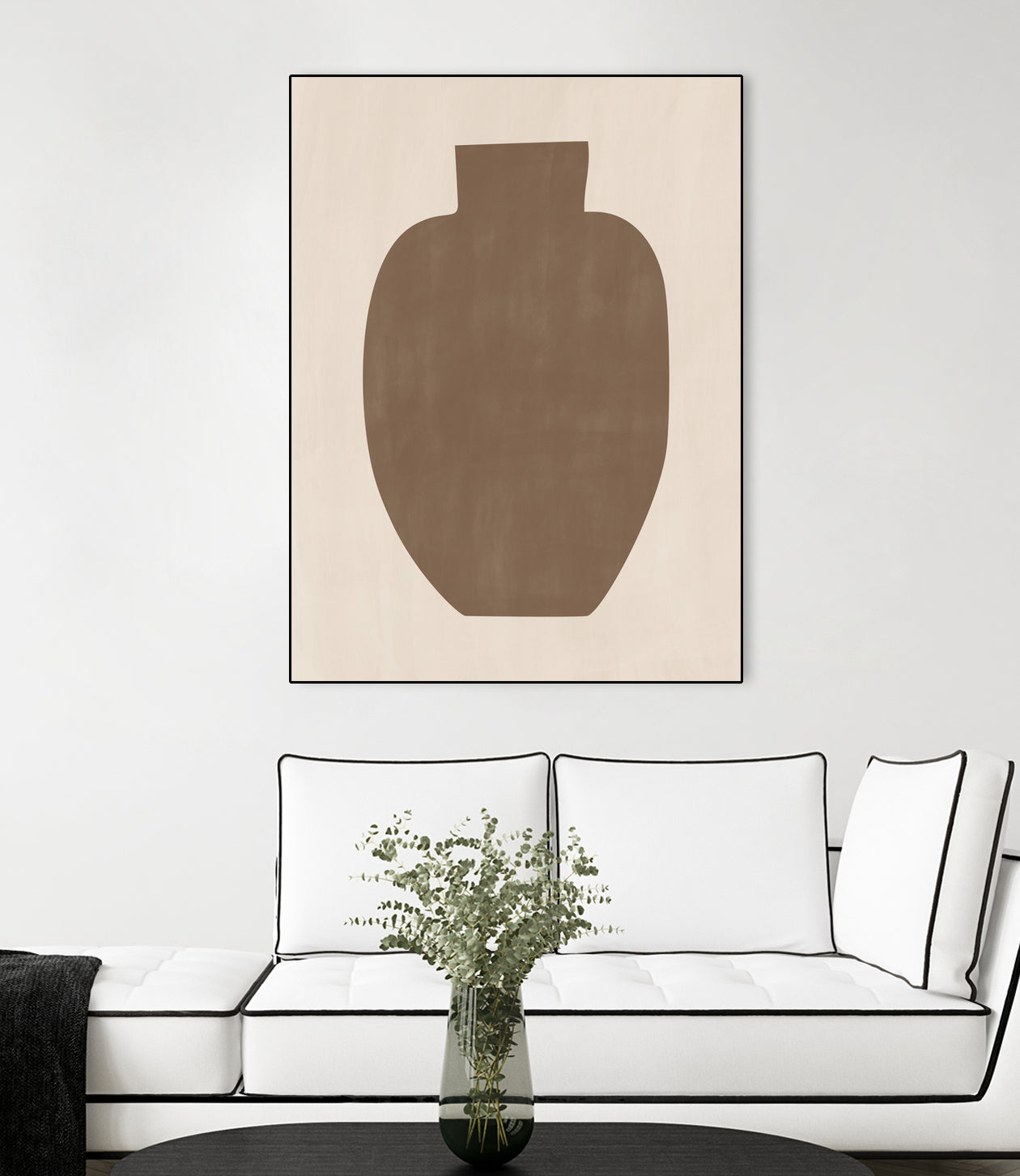 Brown Silhouette of a Vase by Elena Ristova on GIANT ART - minimalist art abstract minimalist art