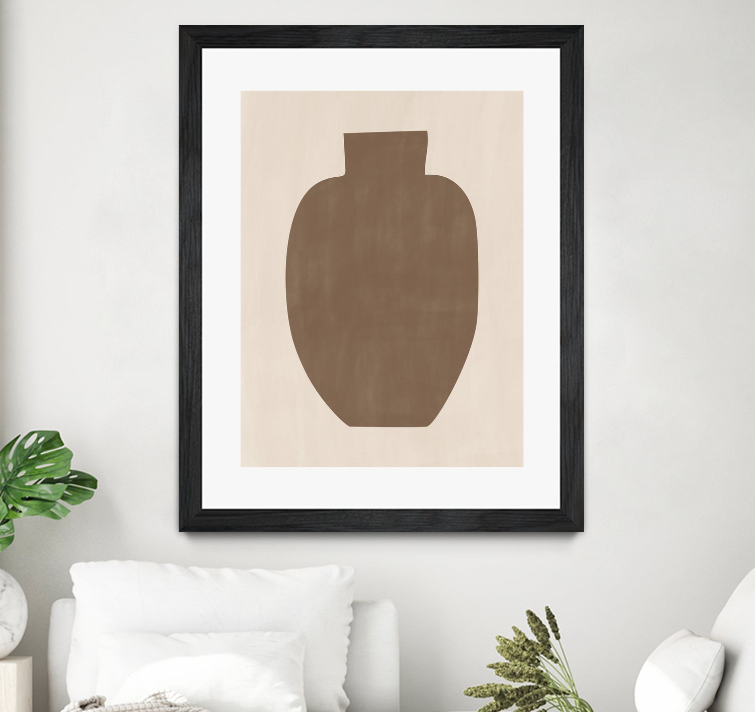 Brown Silhouette of a Vase by Elena Ristova on GIANT ART - minimalist art abstract minimalist art