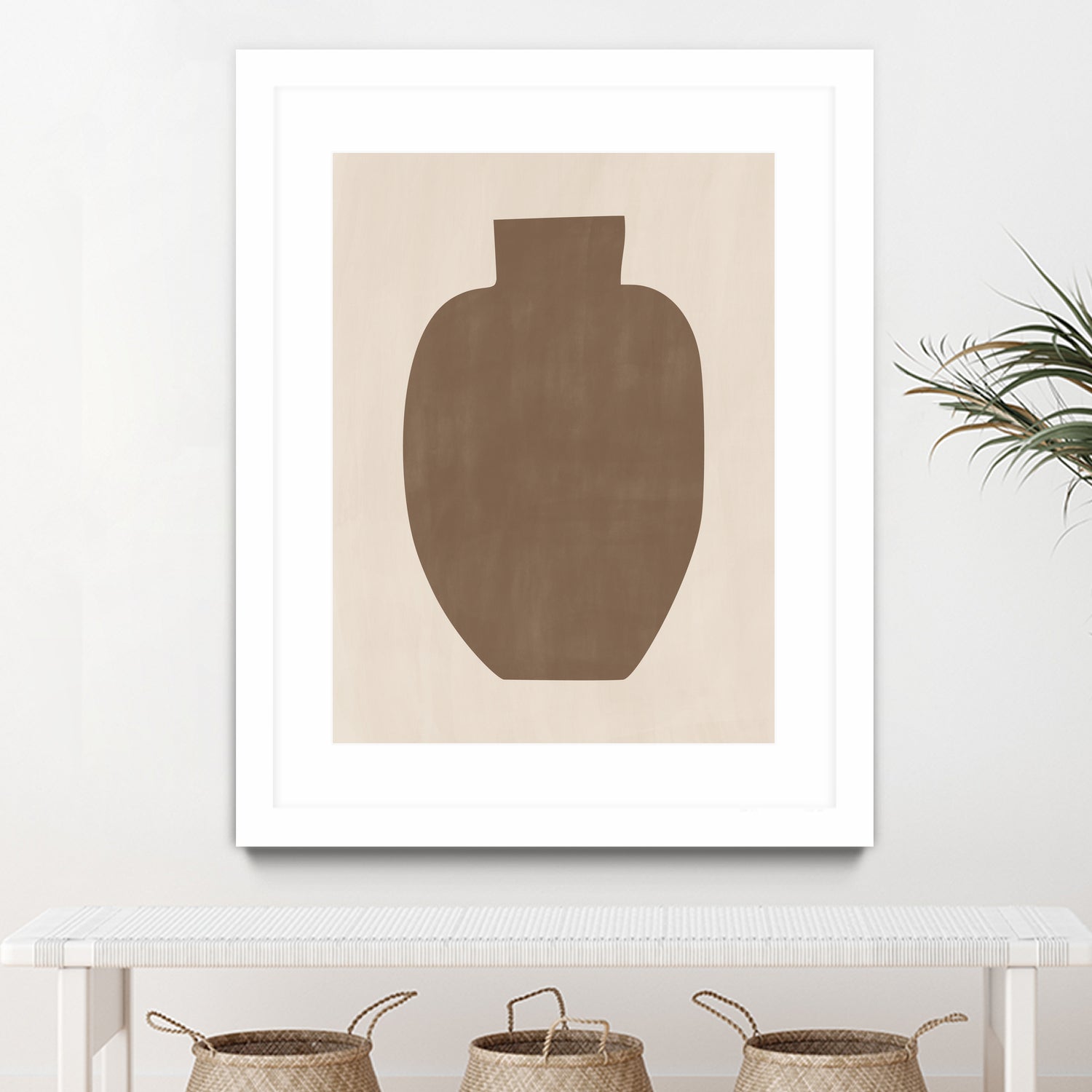 Brown Silhouette of a Vase by Elena Ristova on GIANT ART - minimalist art abstract minimalist art