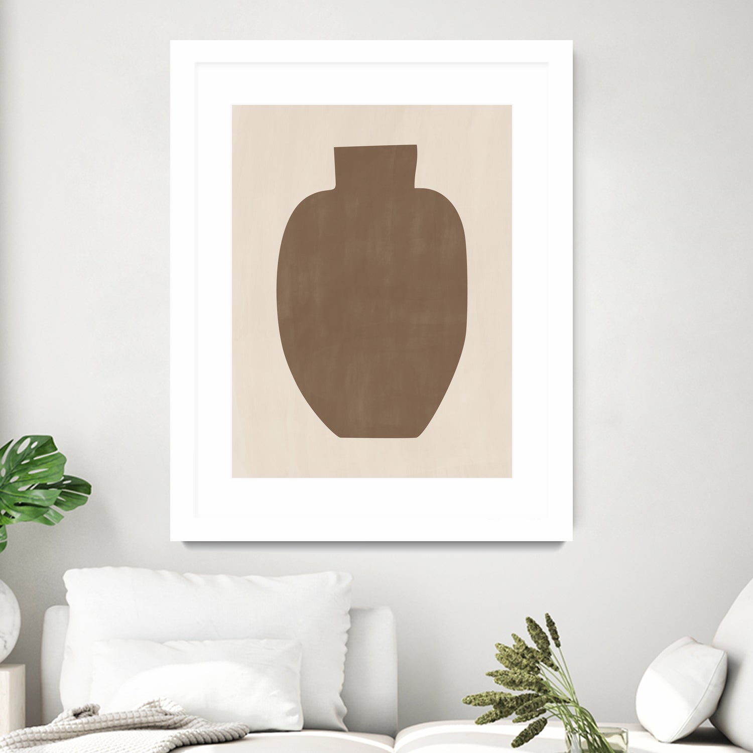 Brown Silhouette of a Vase by Elena Ristova on GIANT ART - minimalist art abstract minimalist art
