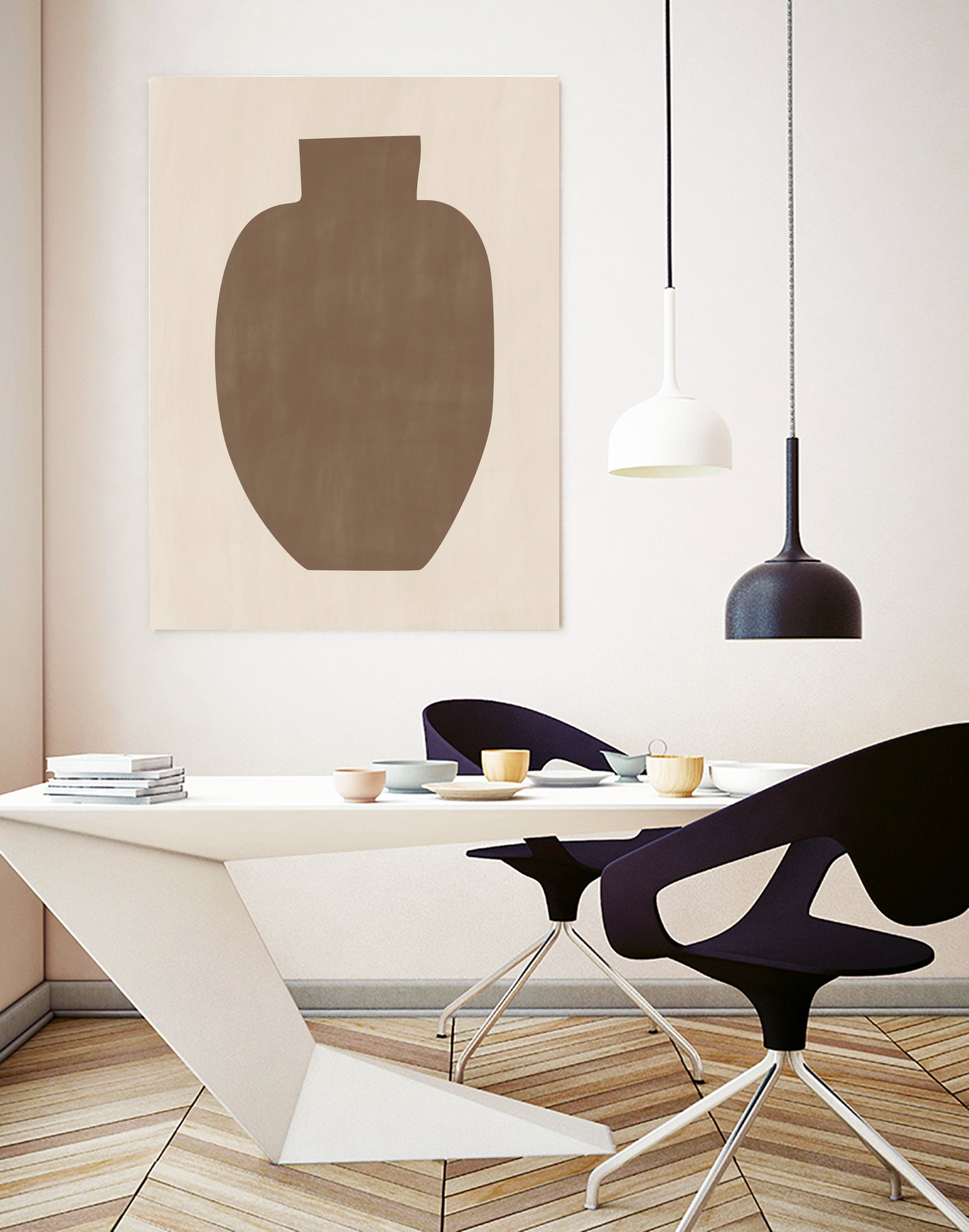 Brown Silhouette of a Vase by Elena Ristova on GIANT ART - minimalist art abstract minimalist art