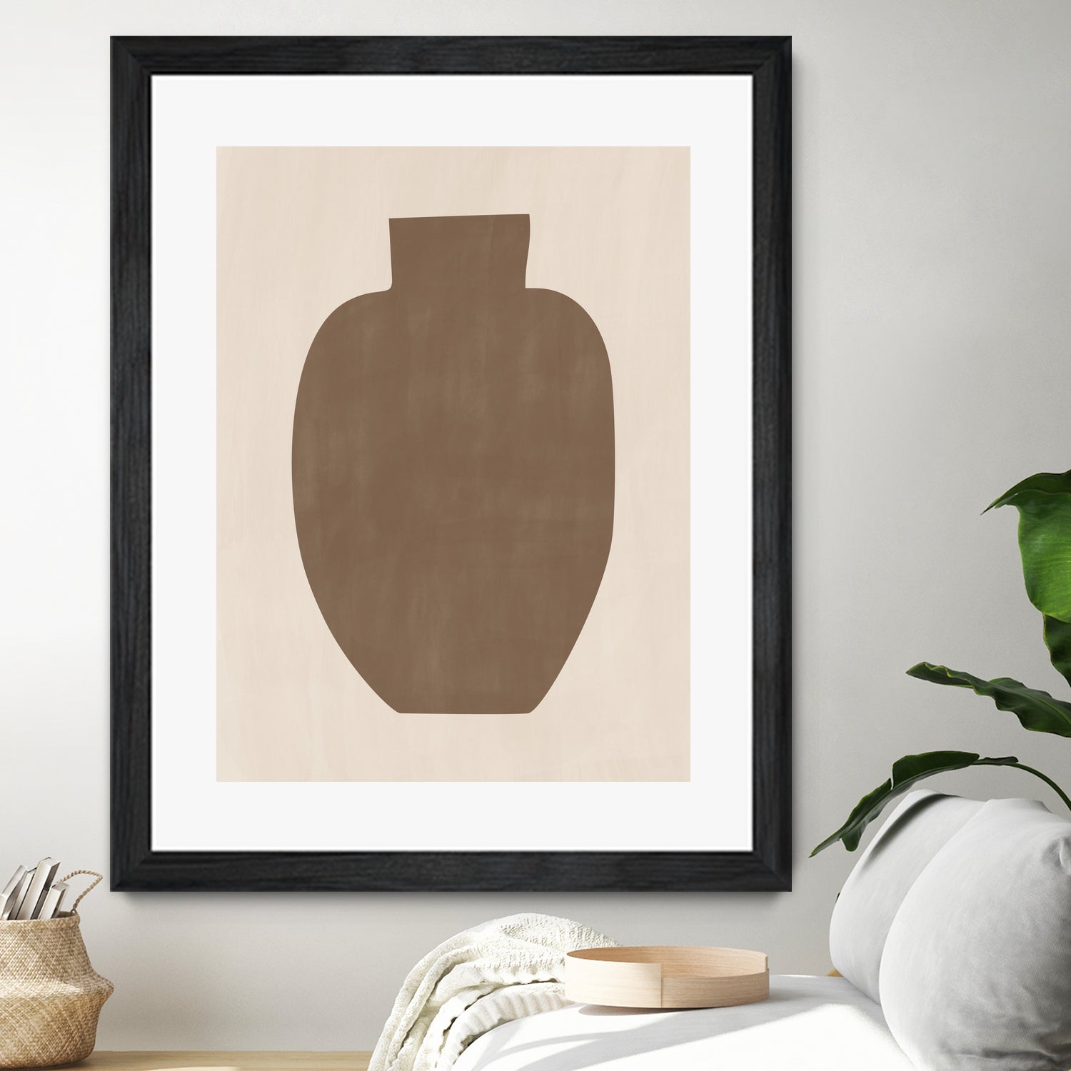Brown Silhouette of a Vase by Elena Ristova on GIANT ART - minimalist art abstract minimalist art