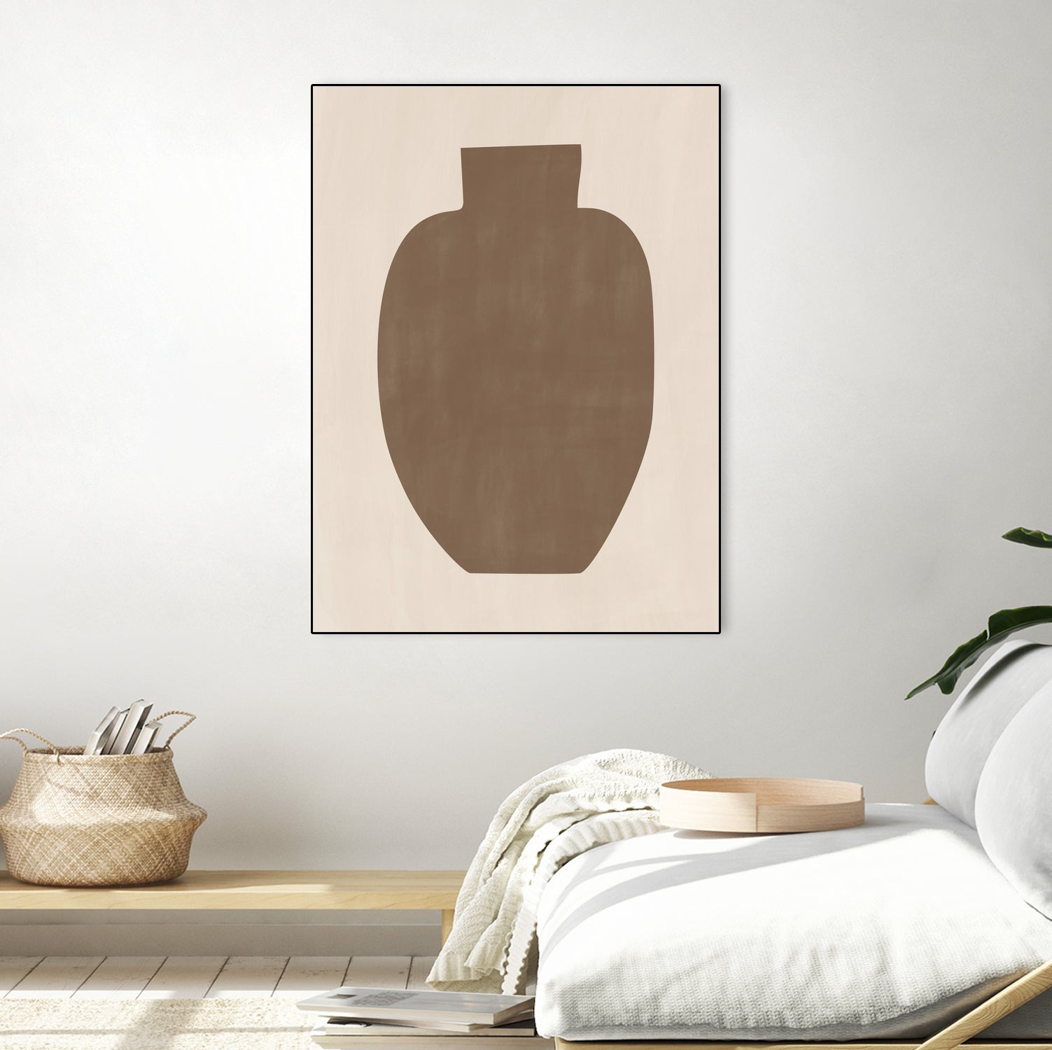 Brown Silhouette of a Vase by Elena Ristova on GIANT ART - minimalist art abstract minimalist art