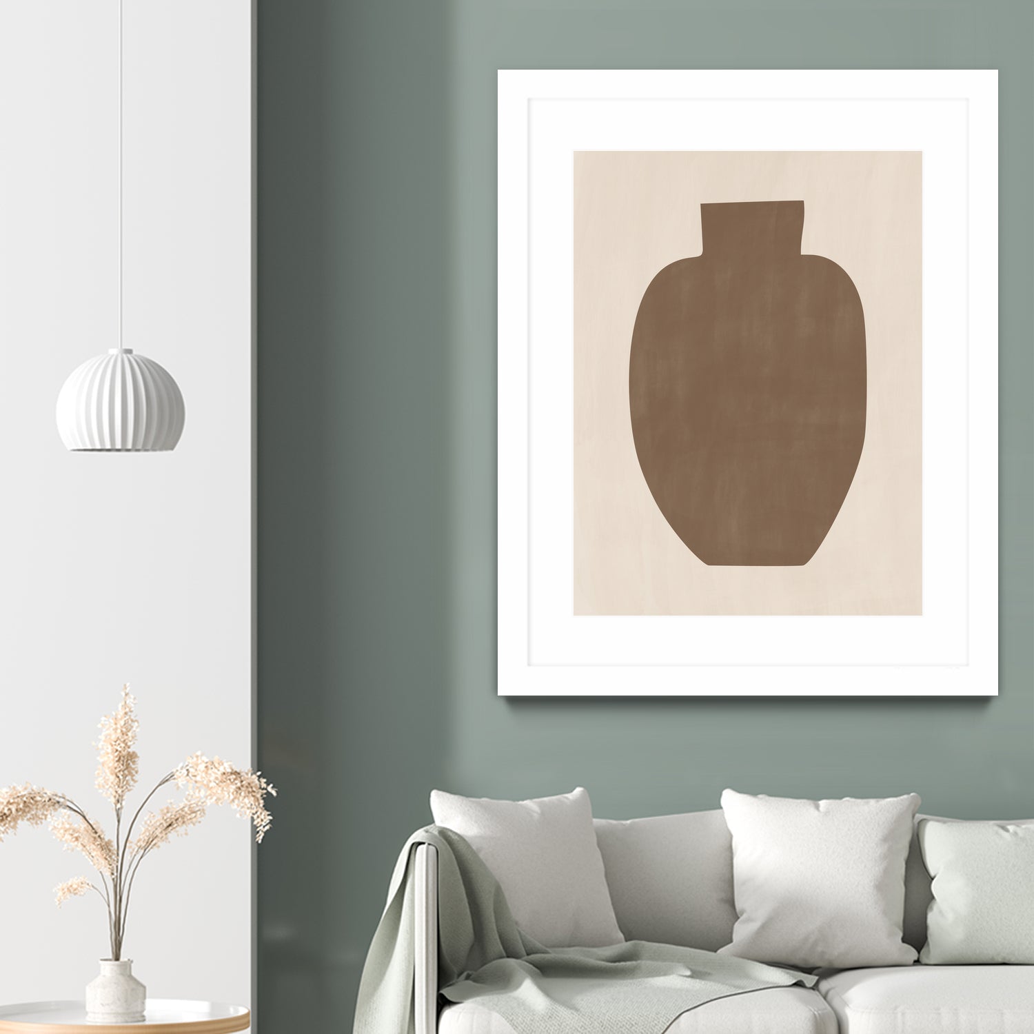 Brown Silhouette of a Vase by Elena Ristova on GIANT ART - minimalist art abstract minimalist art