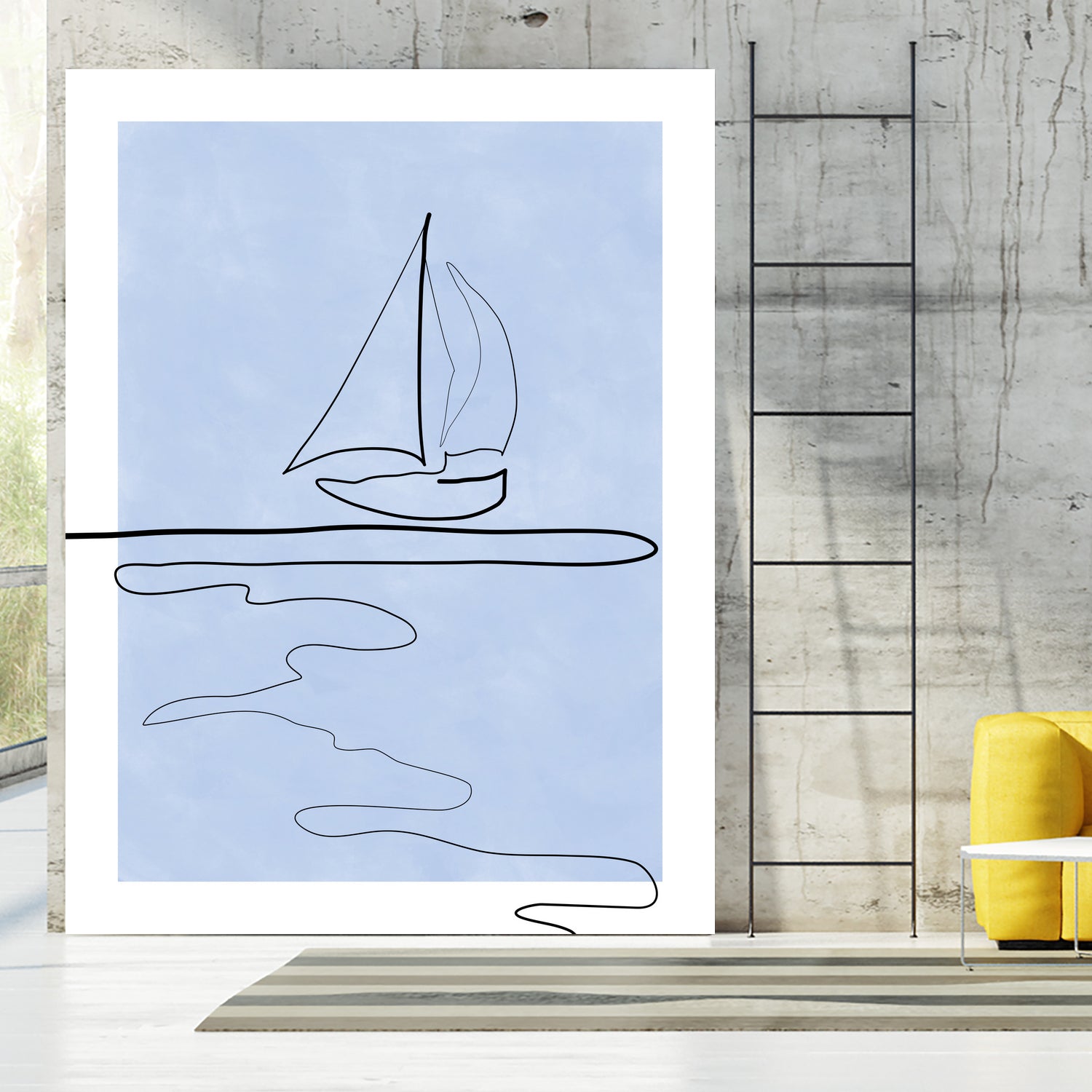 Sail Line Serenity by Elena Ristova on GIANT ART - abstract minimalist line art