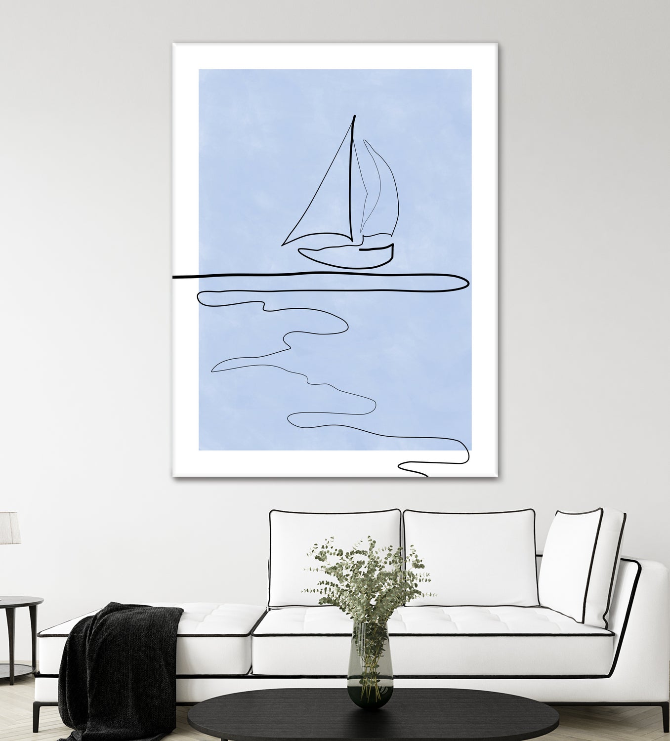 Sail Line Serenity by Elena Ristova on GIANT ART - abstract minimalist line art