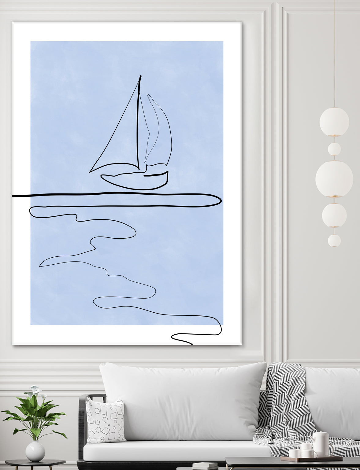 Sail Line Serenity by Elena Ristova on GIANT ART - abstract minimalist line art