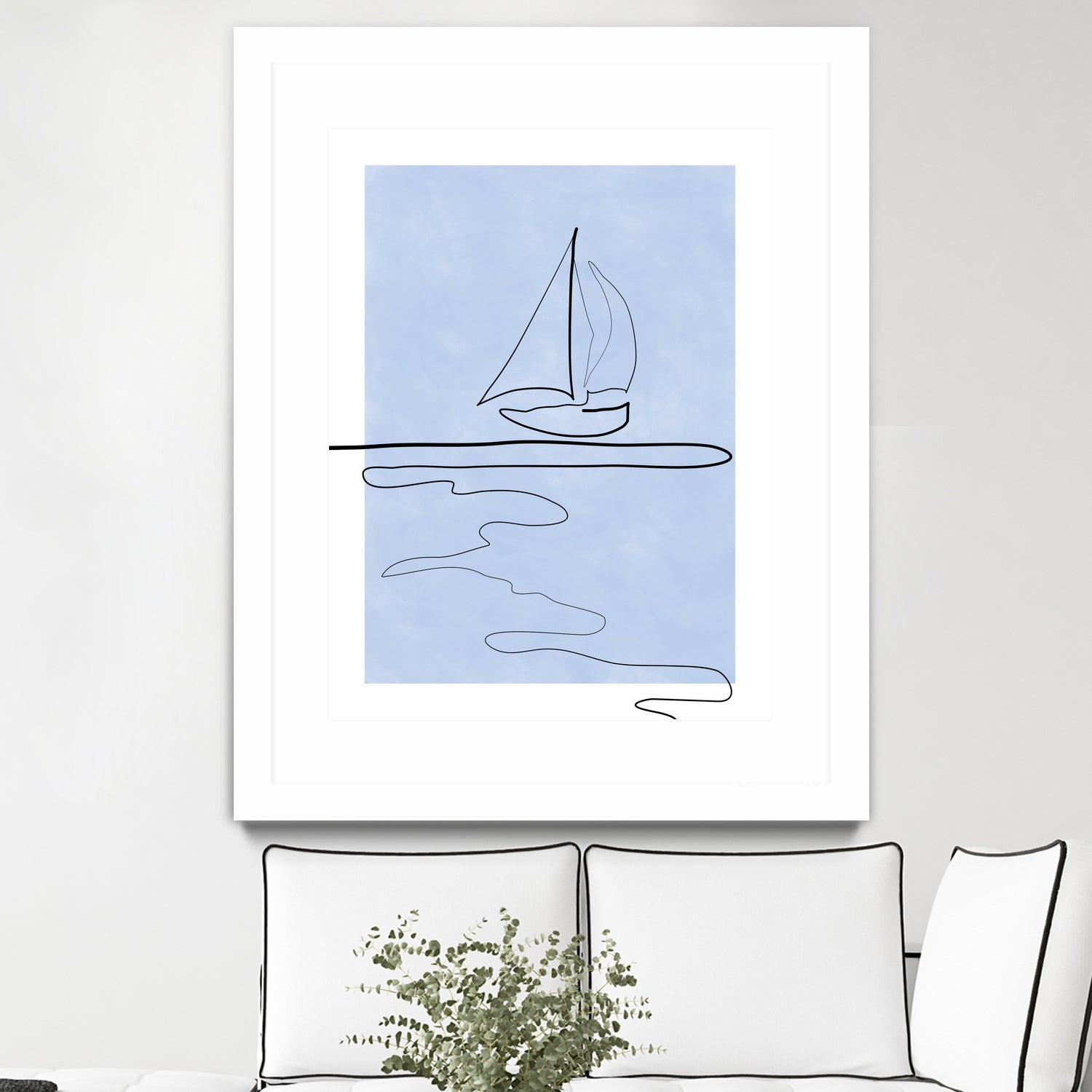 Sail Line Serenity by Elena Ristova on GIANT ART - abstract minimalist line art