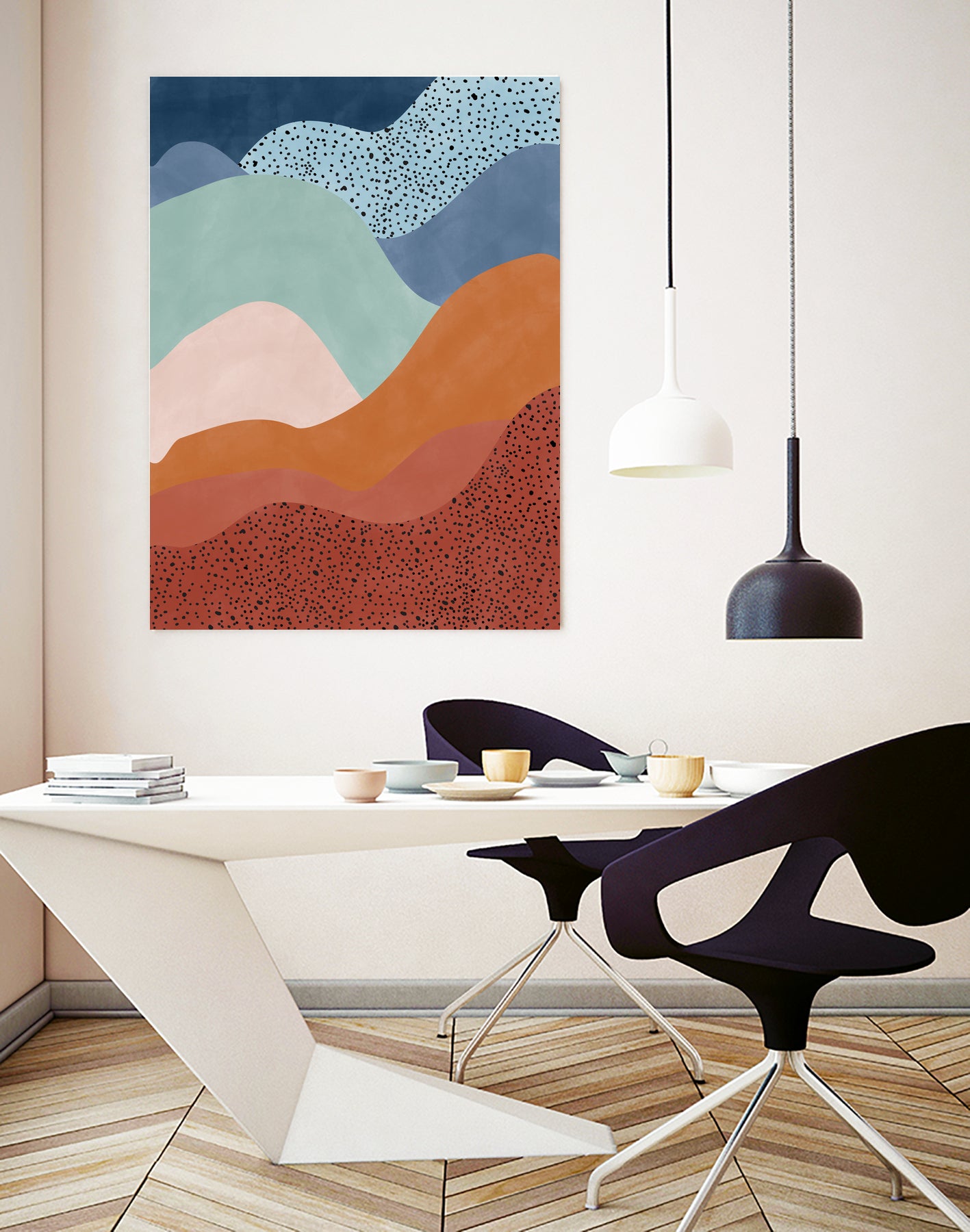 Colorful Wave Scape by Elena Ristova on GIANT ART - abstract abstract