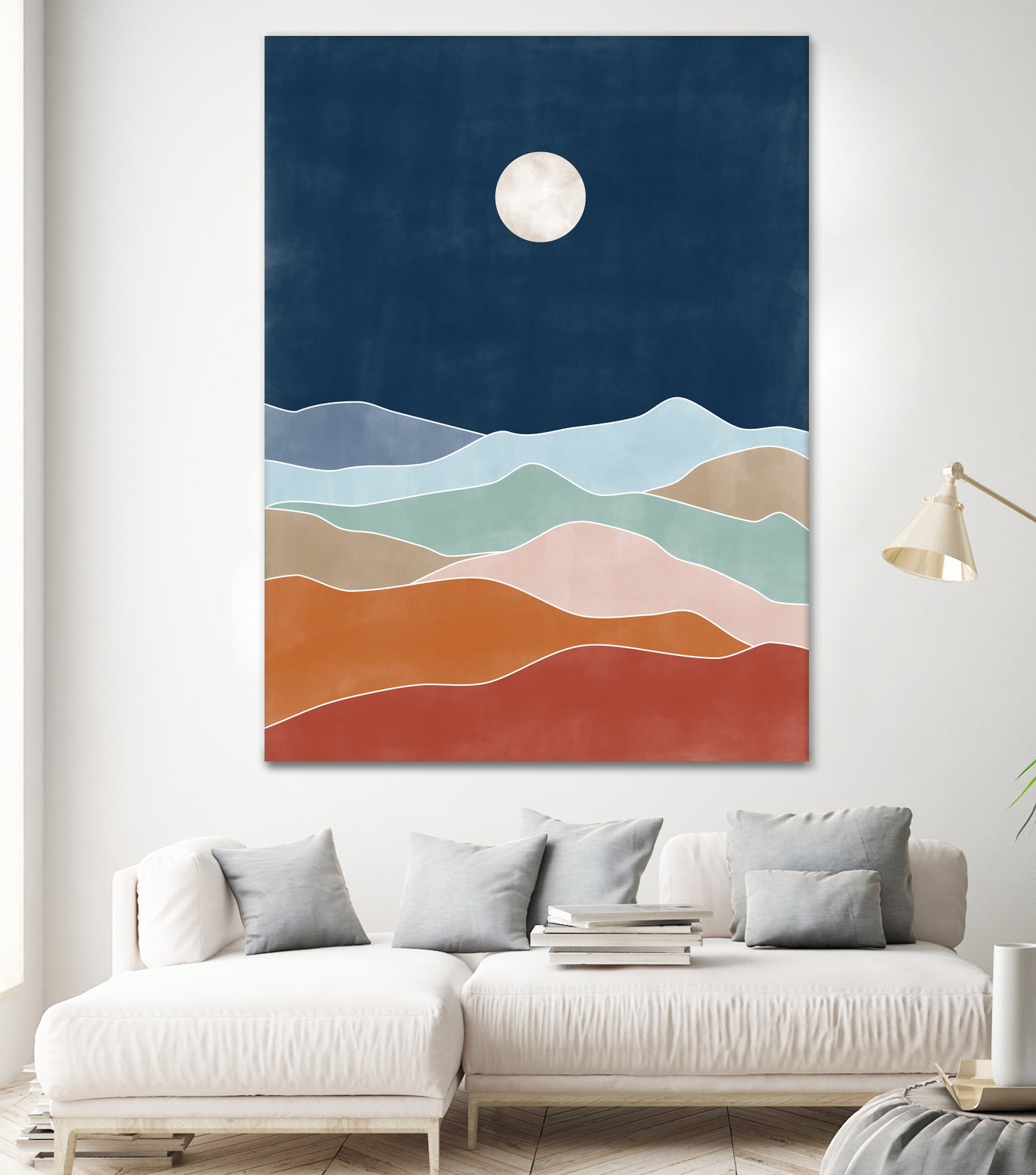 Moonlit Hill Scape by Elena Ristova on GIANT ART - abstract abstract