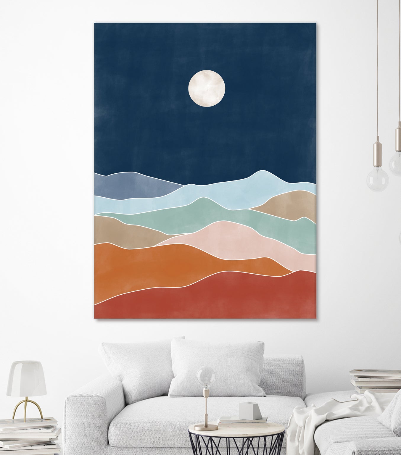 Moonlit Hill Scape by Elena Ristova on GIANT ART - abstract abstract