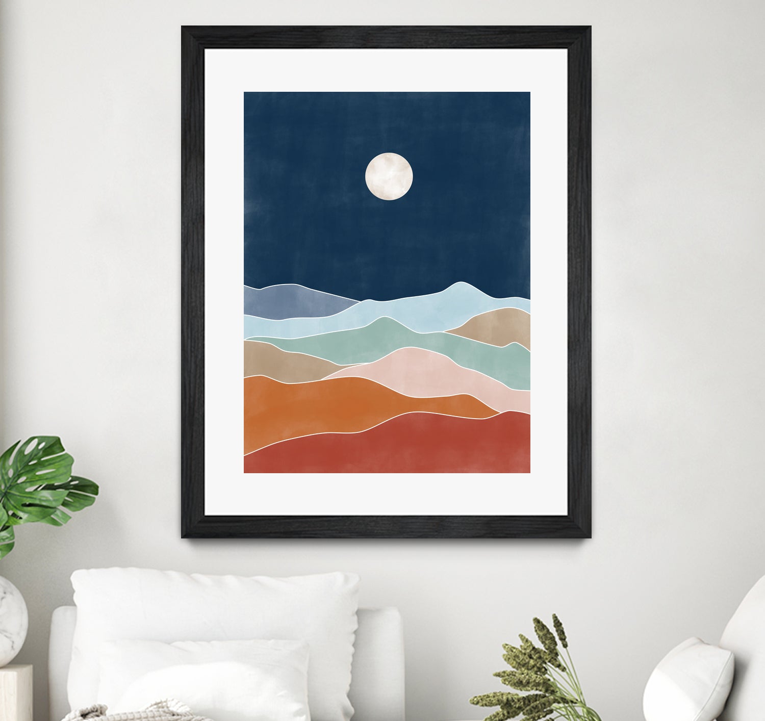 Moonlit Hill Scape by Elena Ristova on GIANT ART - abstract abstract