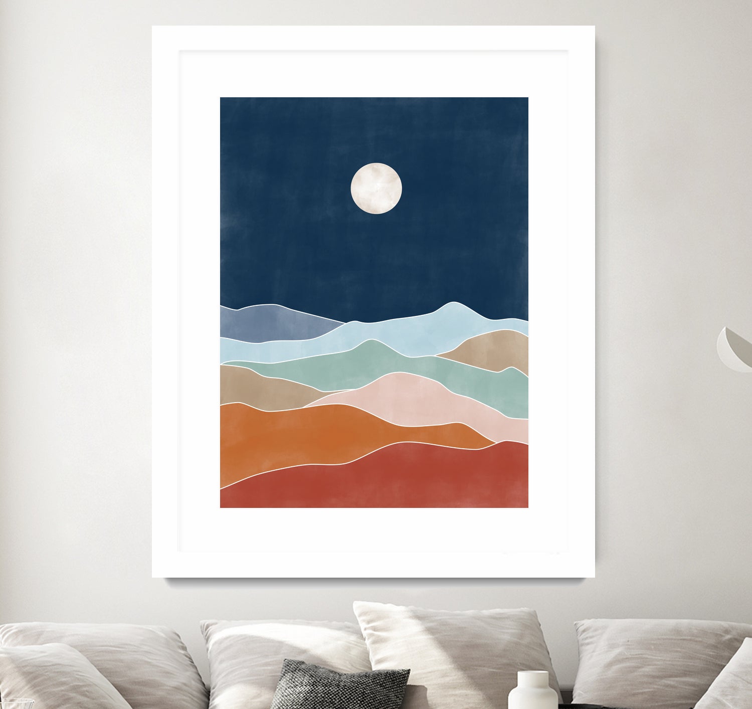 Moonlit Hill Scape by Elena Ristova on GIANT ART - abstract abstract