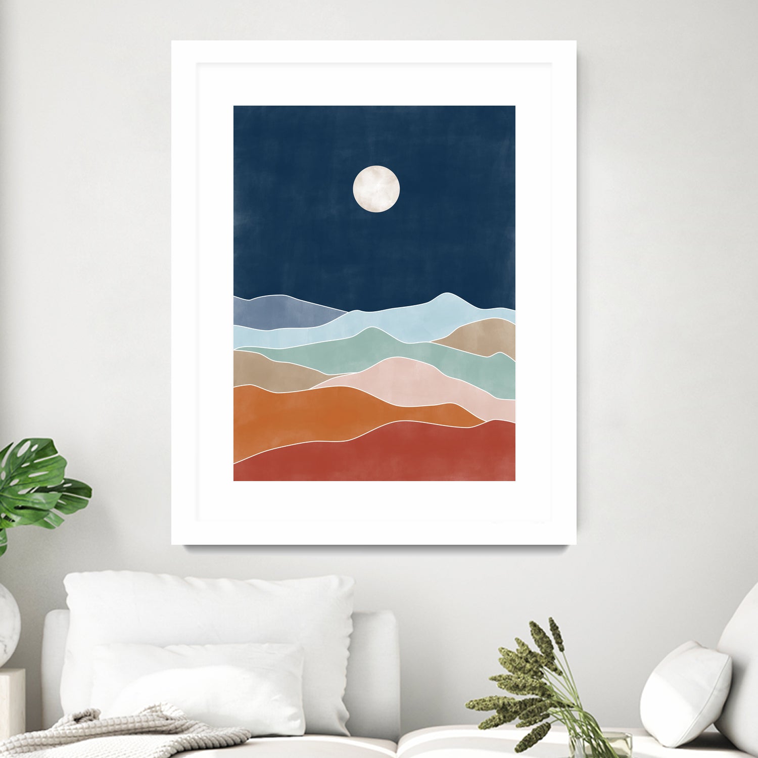 Moonlit Hill Scape by Elena Ristova on GIANT ART - abstract abstract