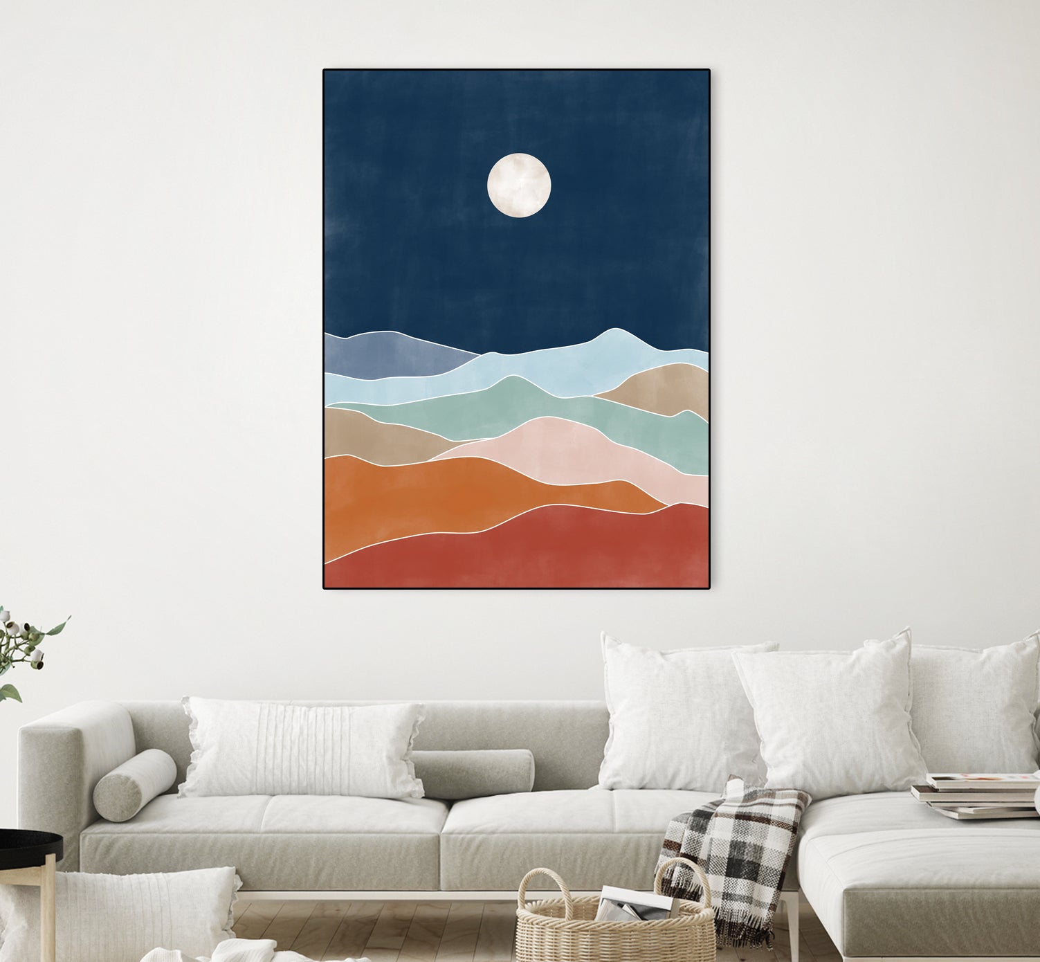 Moonlit Hill Scape by Elena Ristova on GIANT ART - abstract abstract