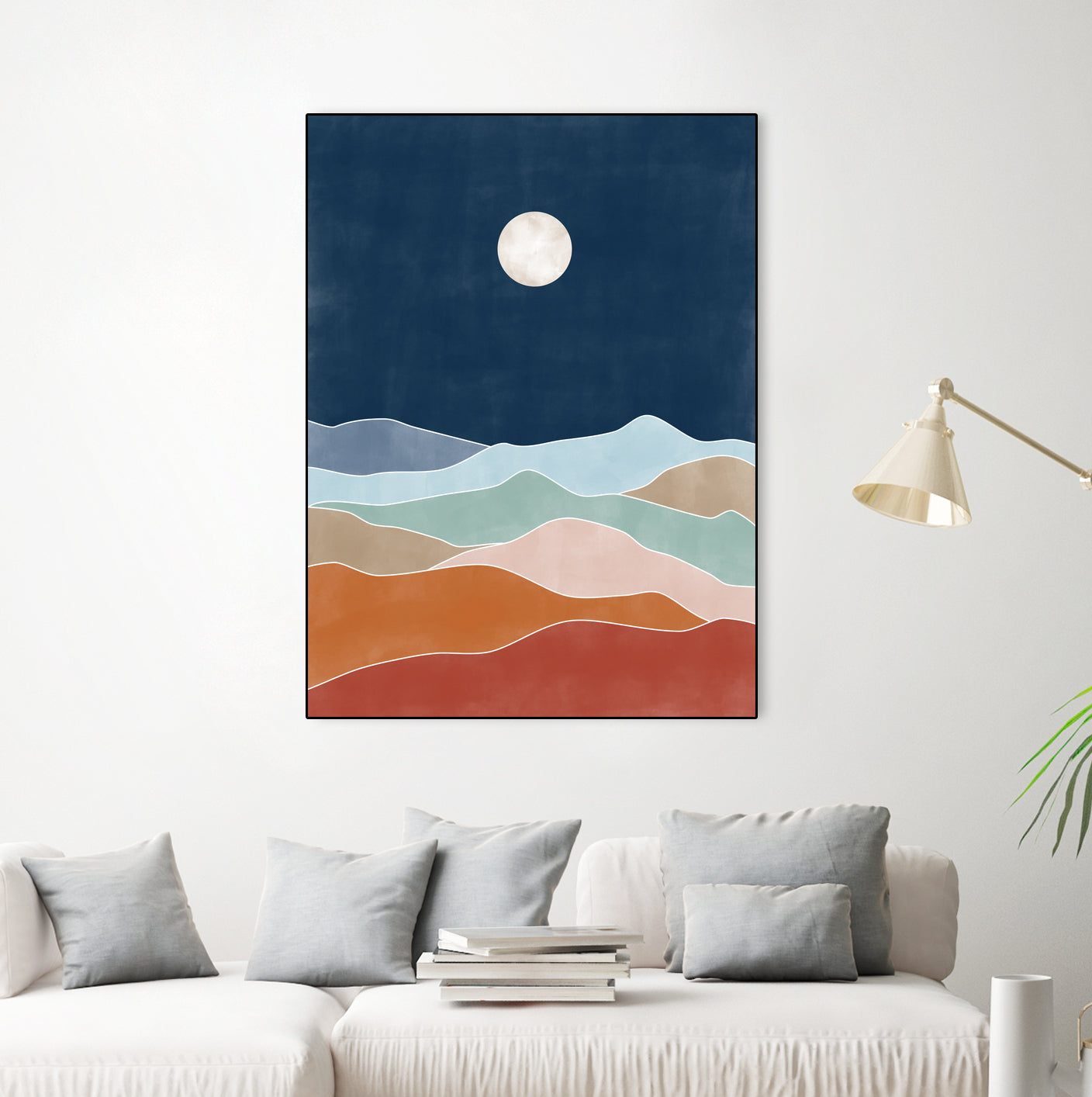 Moonlit Hill Scape by Elena Ristova on GIANT ART - abstract abstract