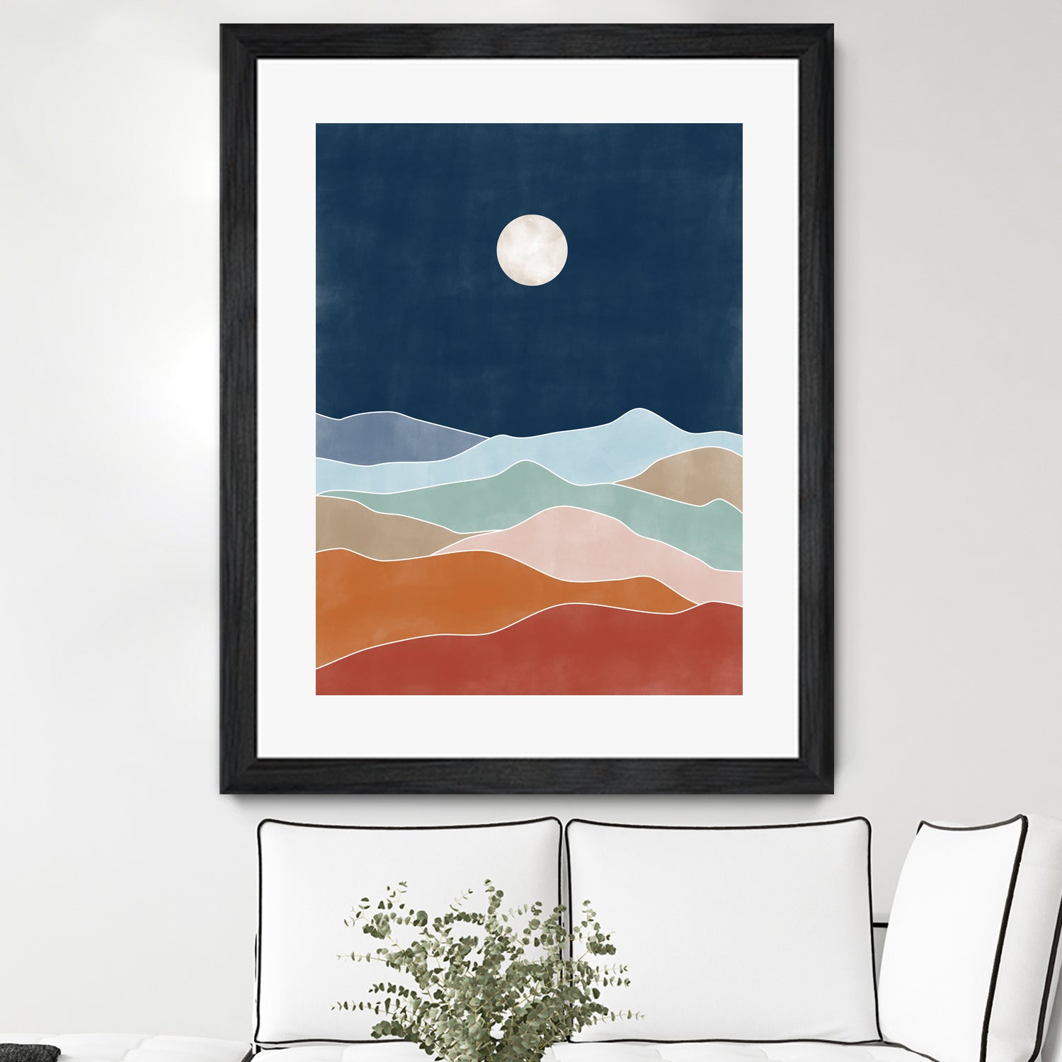 Moonlit Hill Scape by Elena Ristova on GIANT ART - abstract abstract