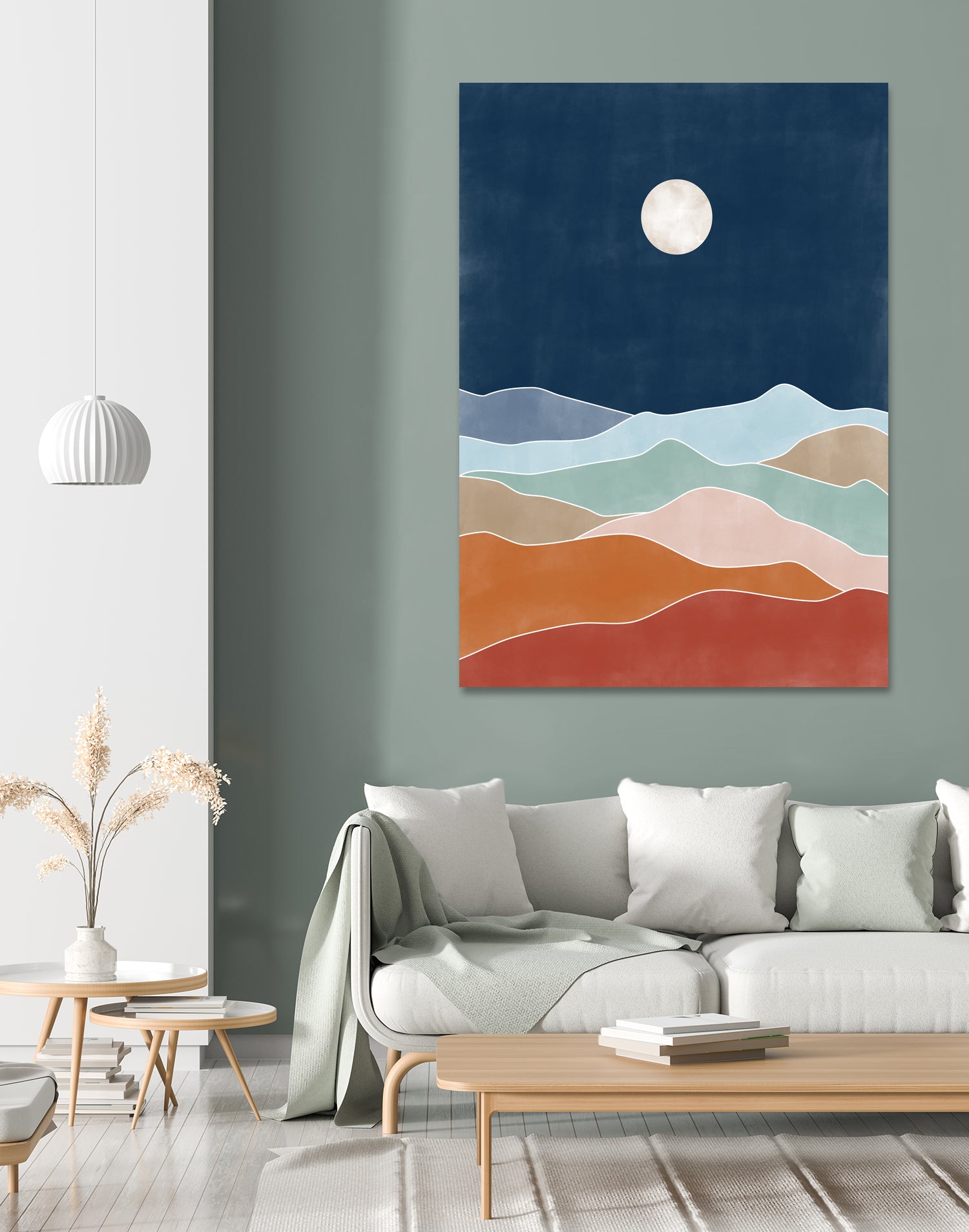 Moonlit Hill Scape by Elena Ristova on GIANT ART - abstract abstract