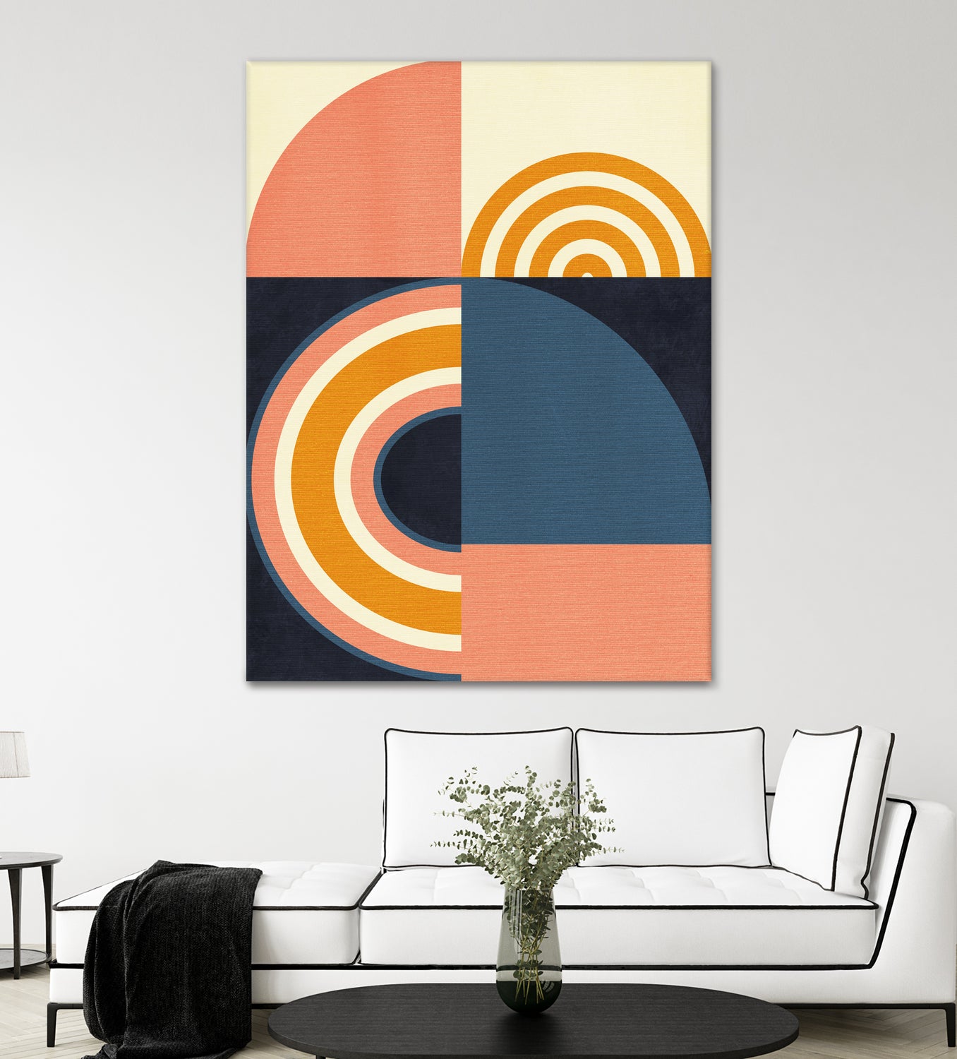 Rainbow Plus Shapes  Blue Mustard9 by Ana Rut Bre on GIANT ART - abstract abstract