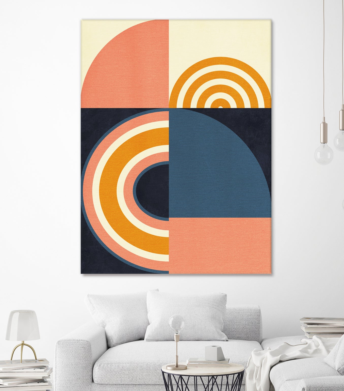 Rainbow Plus Shapes  Blue Mustard9 by Ana Rut Bre on GIANT ART - abstract abstract