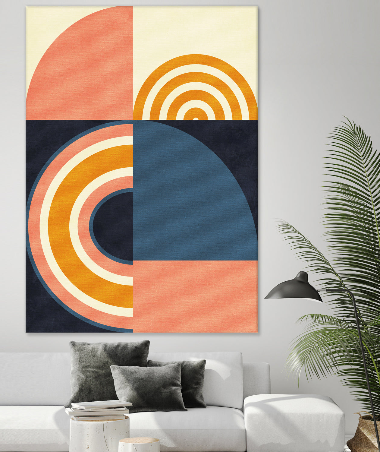 Rainbow Plus Shapes  Blue Mustard9 by Ana Rut Bre on GIANT ART - abstract abstract