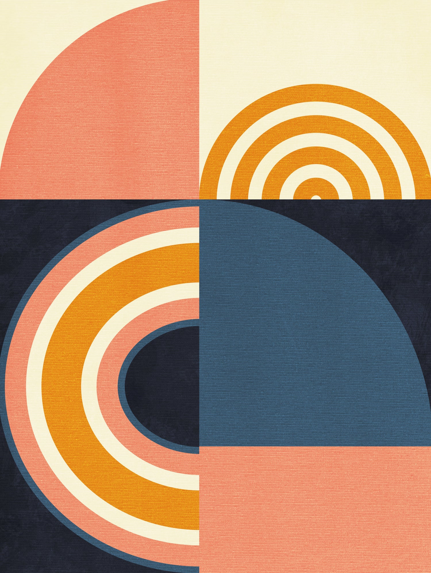 Rainbow Plus Shapes  Blue Mustard9 by Ana Rut Bre on GIANT ART - abstract abstract