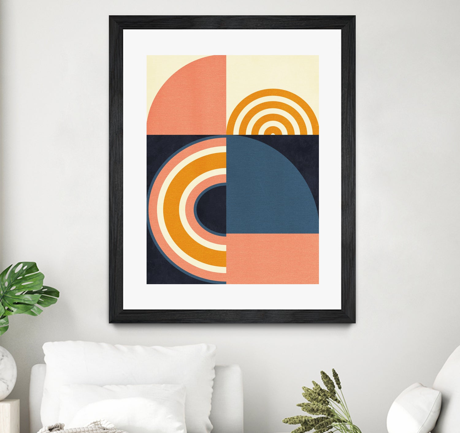 Rainbow Plus Shapes  Blue Mustard9 by Ana Rut Bre on GIANT ART - abstract abstract