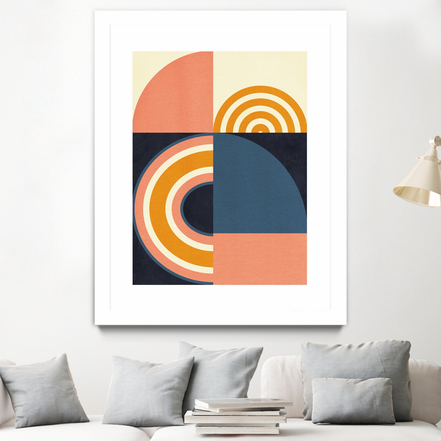 Rainbow Plus Shapes  Blue Mustard9 by Ana Rut Bre on GIANT ART - abstract abstract