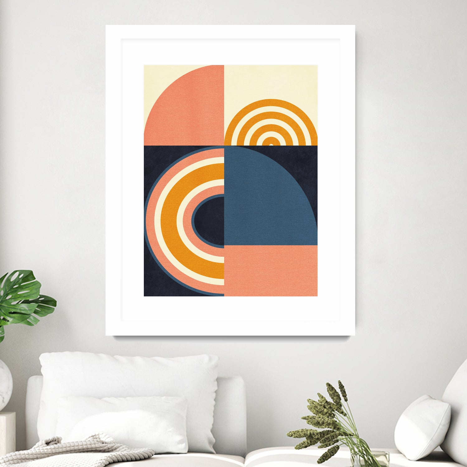 Rainbow Plus Shapes  Blue Mustard9 by Ana Rut Bre on GIANT ART - abstract abstract