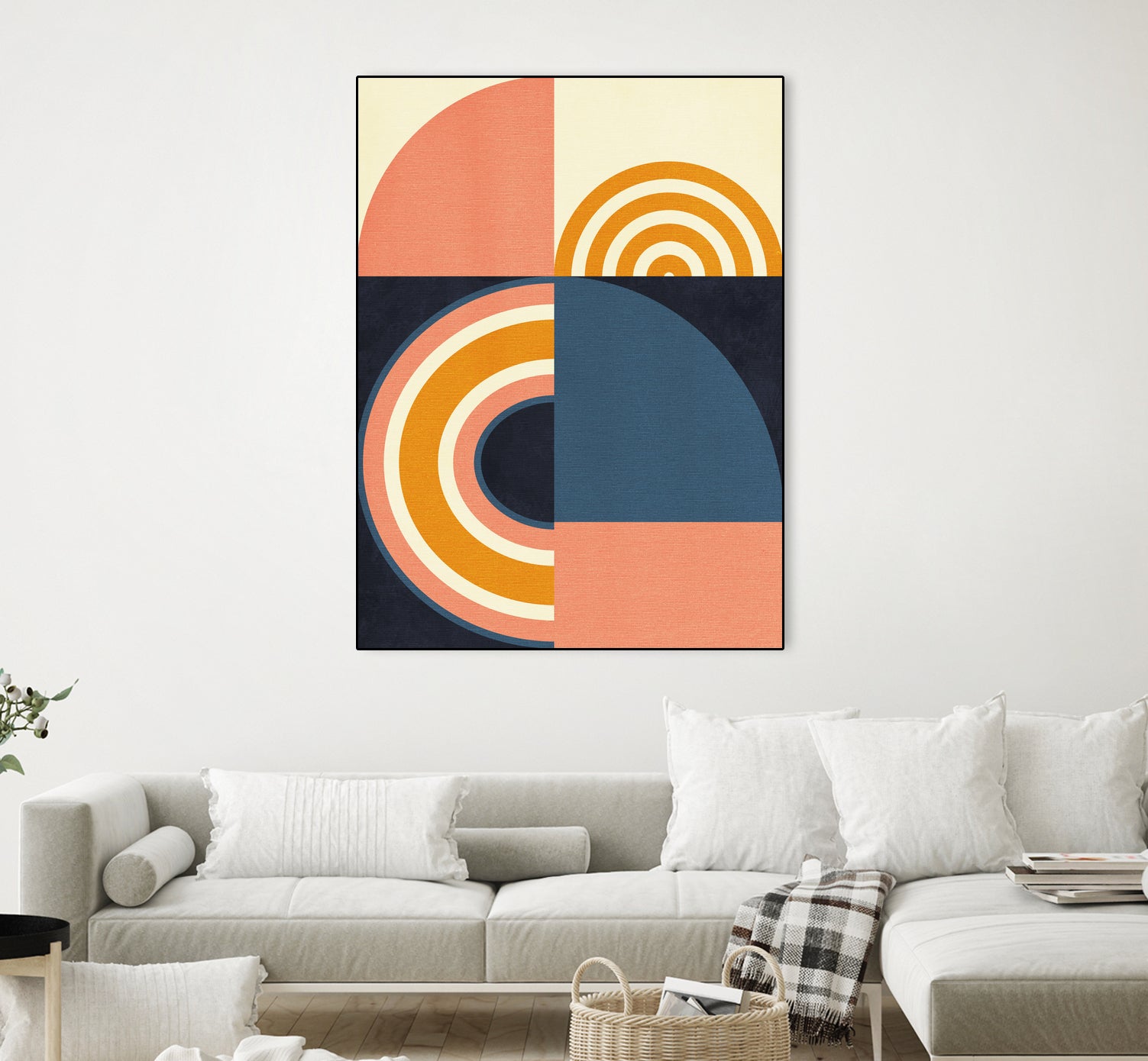 Rainbow Plus Shapes  Blue Mustard9 by Ana Rut Bre on GIANT ART - abstract abstract