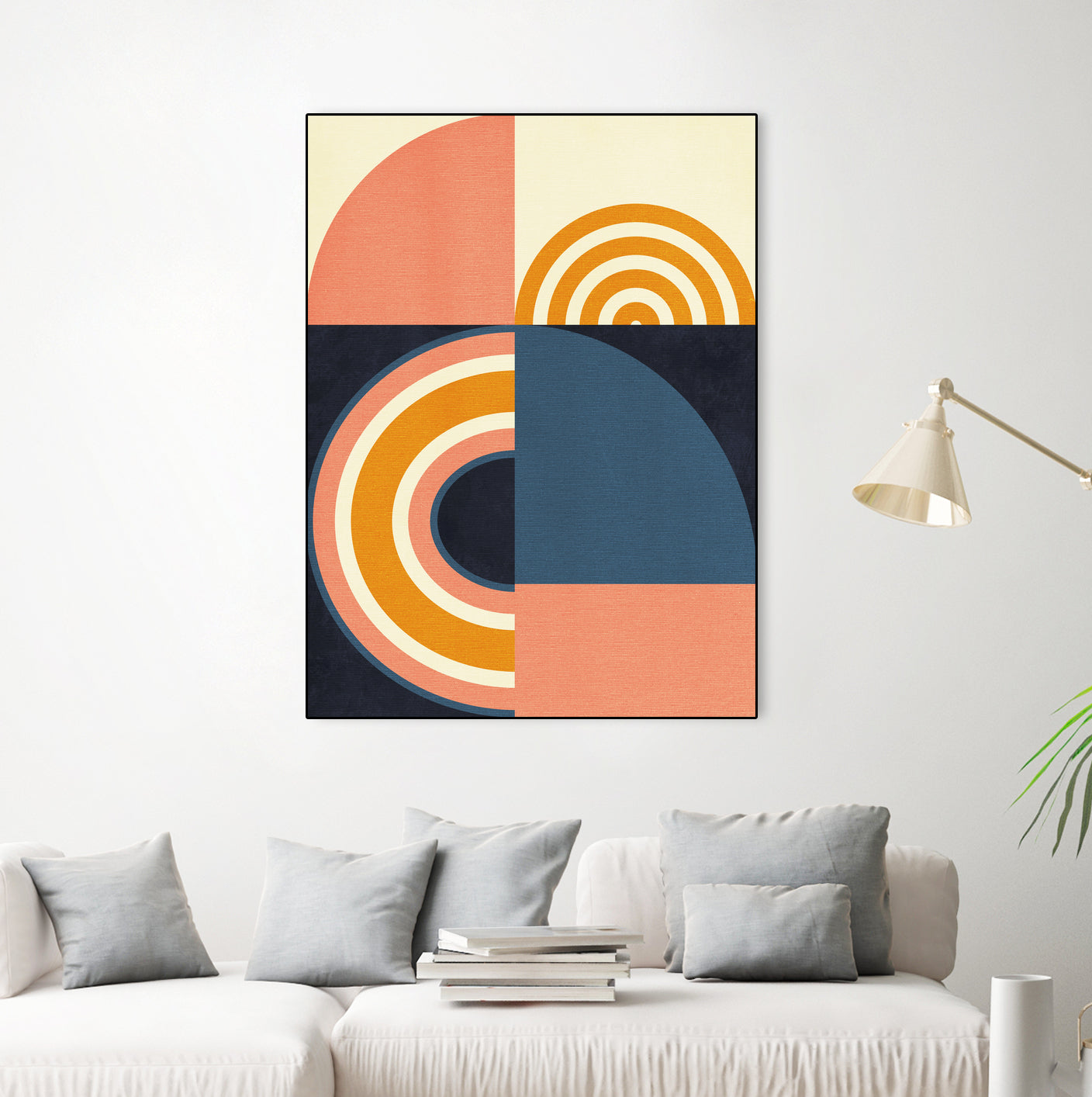 Rainbow Plus Shapes  Blue Mustard9 by Ana Rut Bre on GIANT ART - abstract abstract