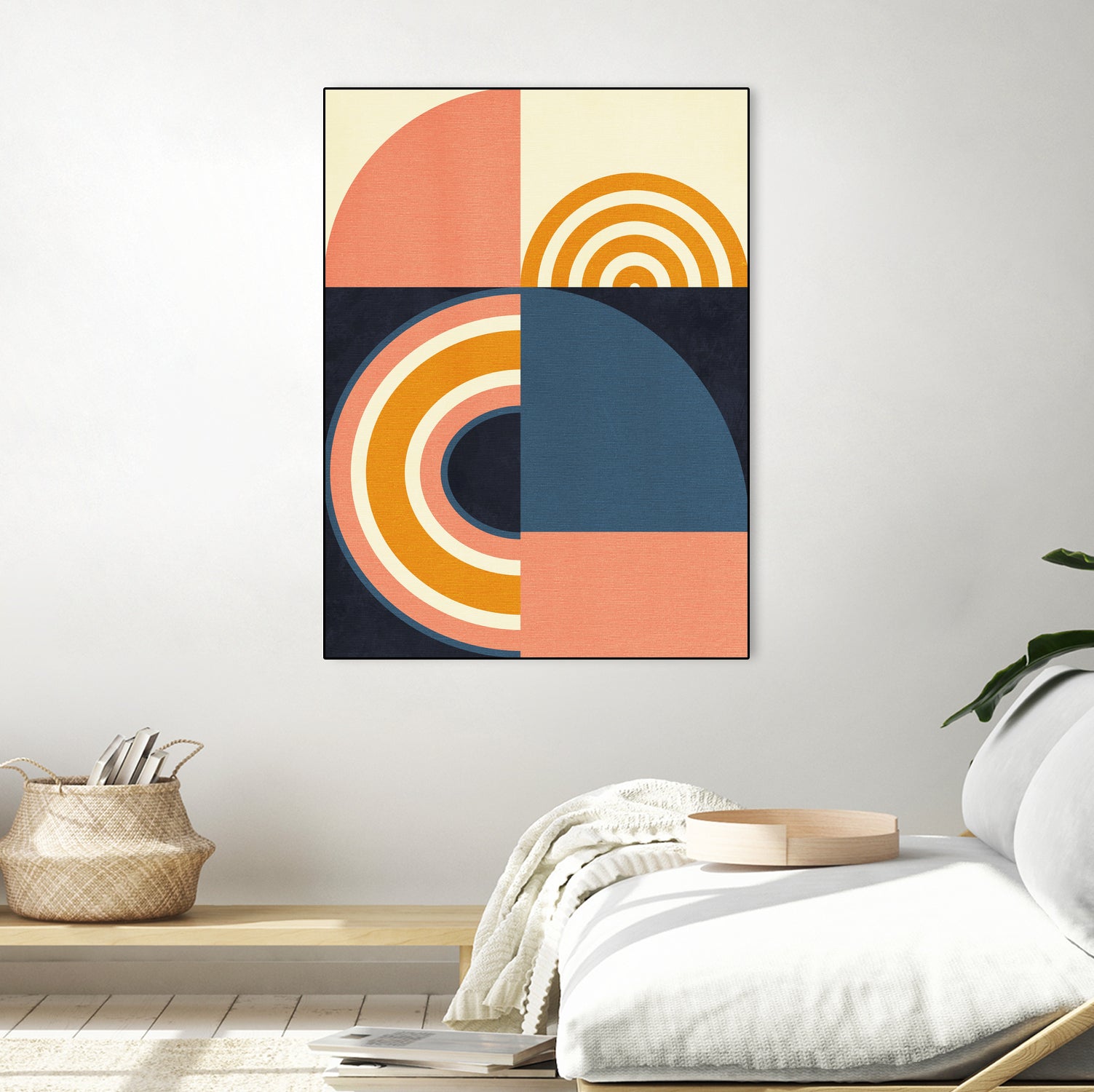 Rainbow Plus Shapes  Blue Mustard9 by Ana Rut Bre on GIANT ART - abstract abstract