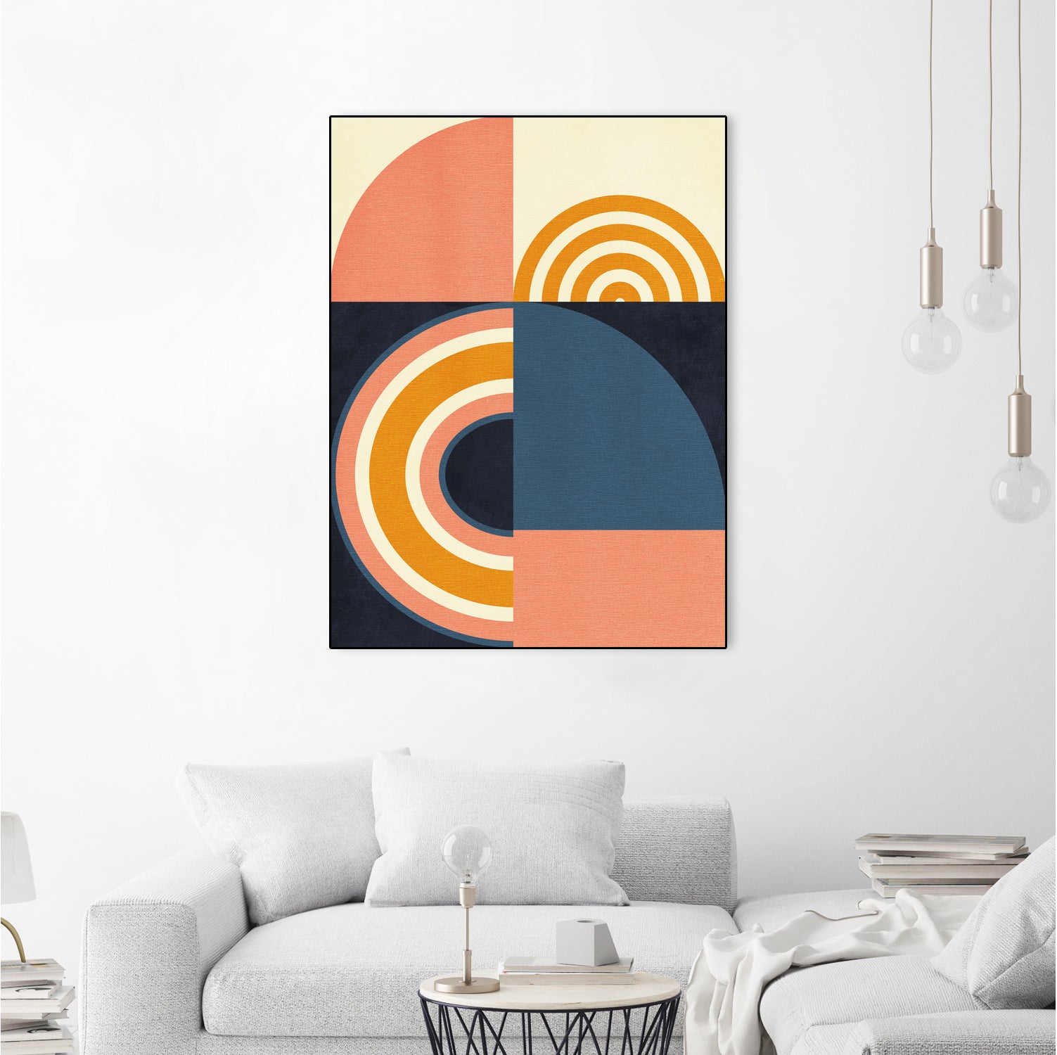 Rainbow Plus Shapes  Blue Mustard9 by Ana Rut Bre on GIANT ART - abstract abstract