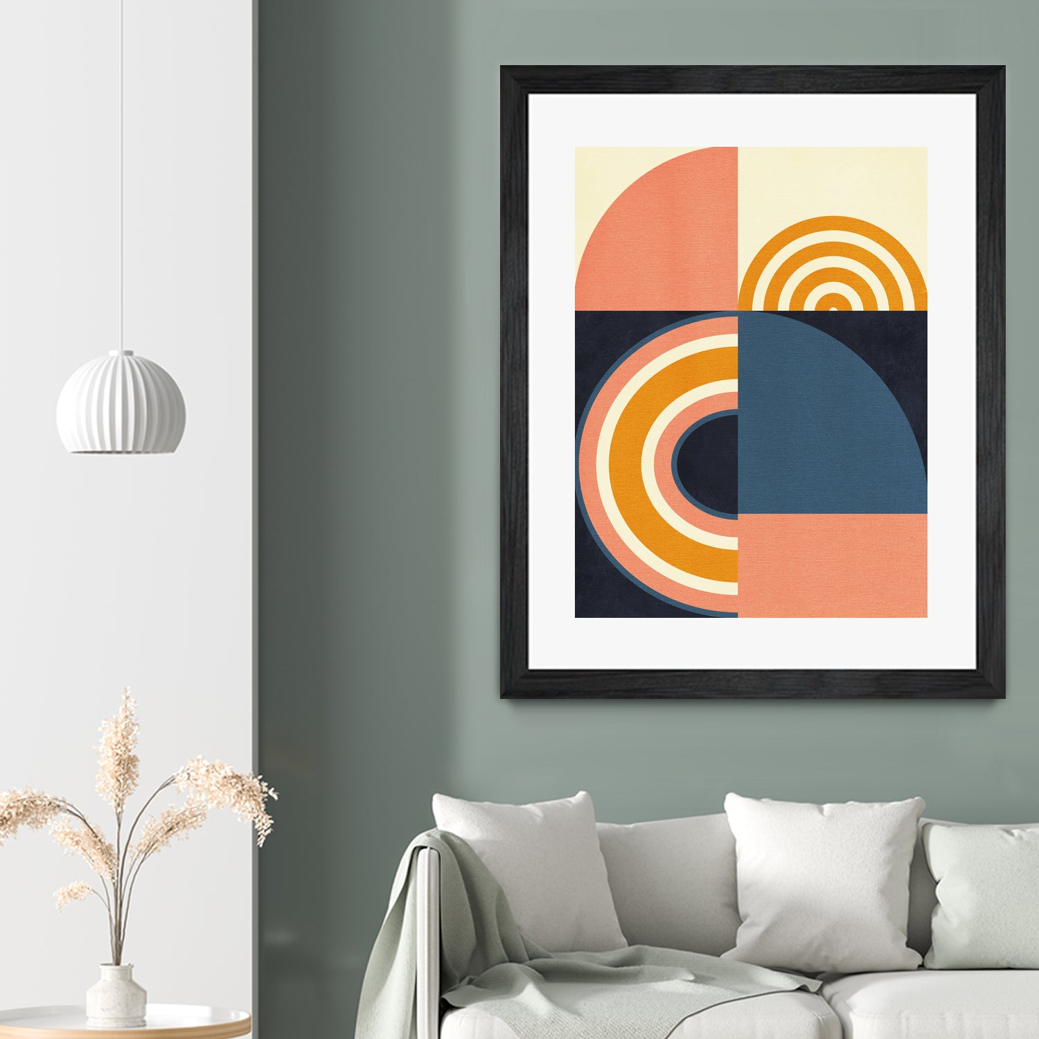 Rainbow Plus Shapes  Blue Mustard9 by Ana Rut Bre on GIANT ART - abstract abstract