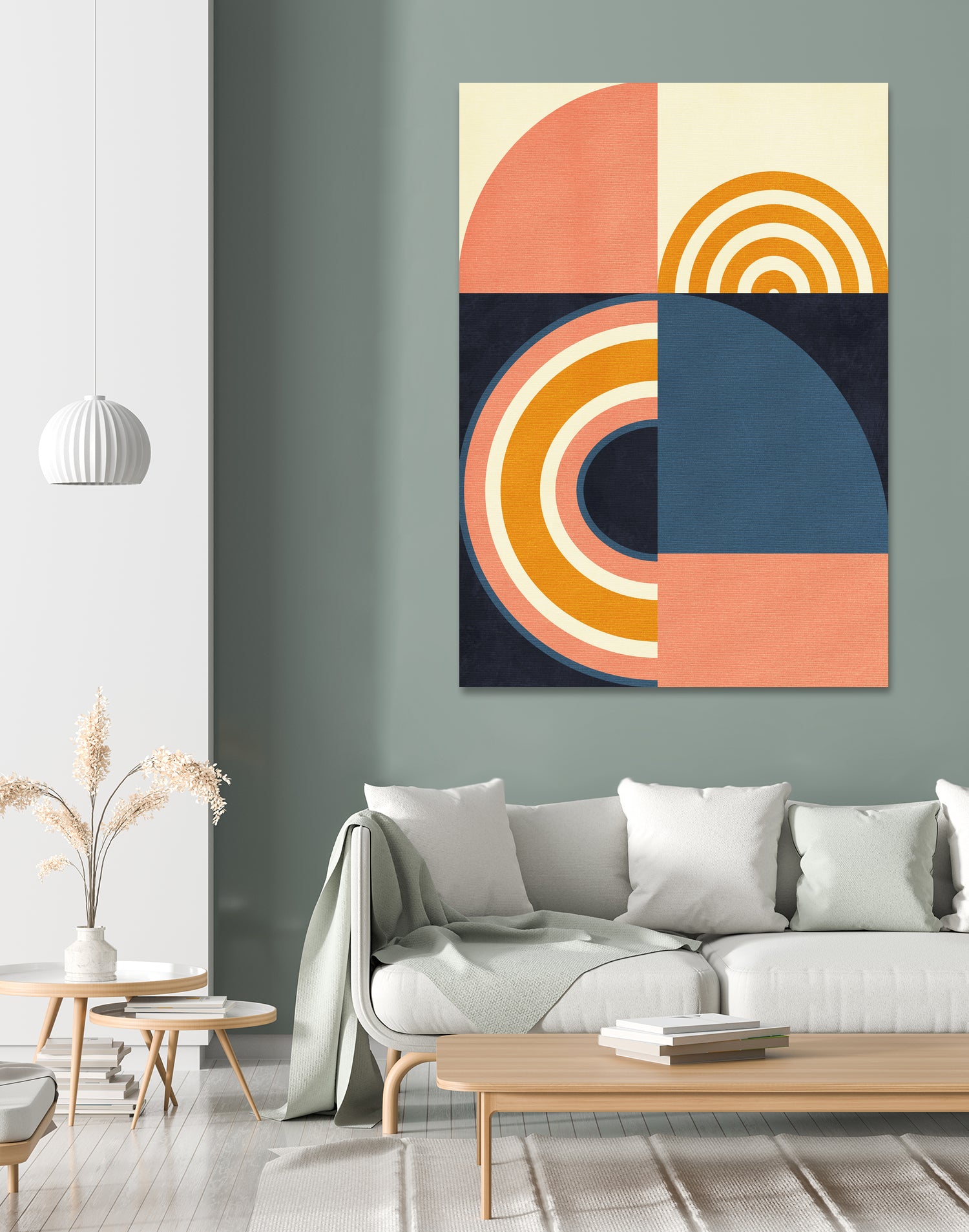 Rainbow Plus Shapes  Blue Mustard9 by Ana Rut Bre on GIANT ART - abstract abstract