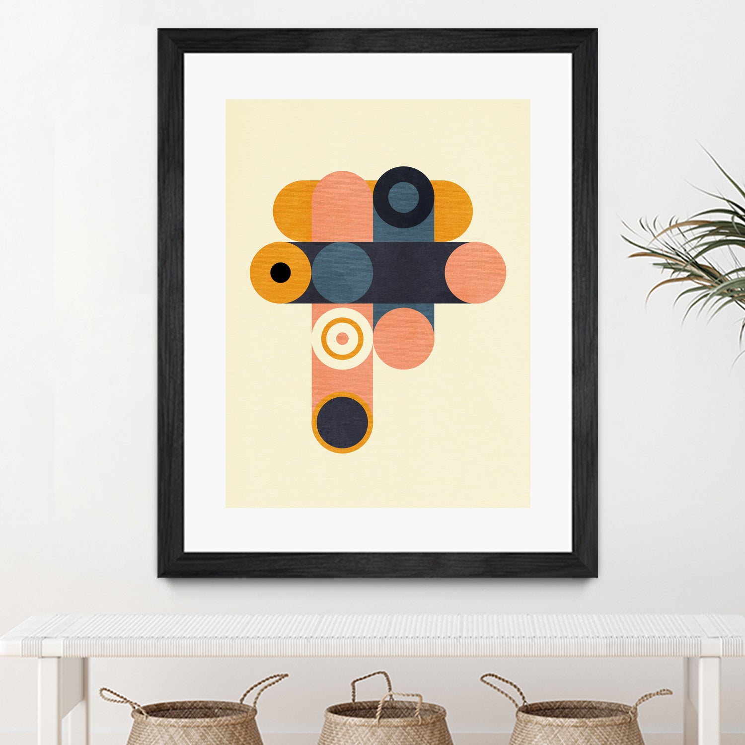 Rainbow Plus Shapes  Blue Mustard8 by Ana Rut Bre on GIANT ART - abstract abstract