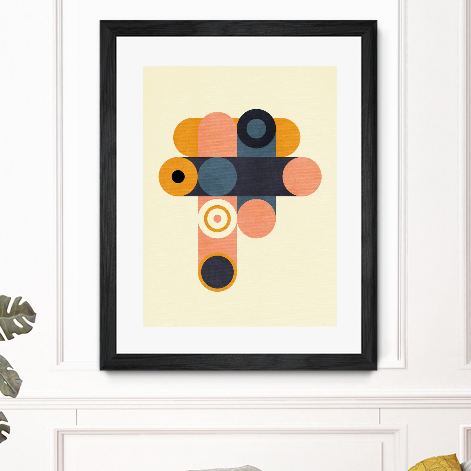 Rainbow Plus Shapes  Blue Mustard8 by Ana Rut Bre on GIANT ART - abstract abstract