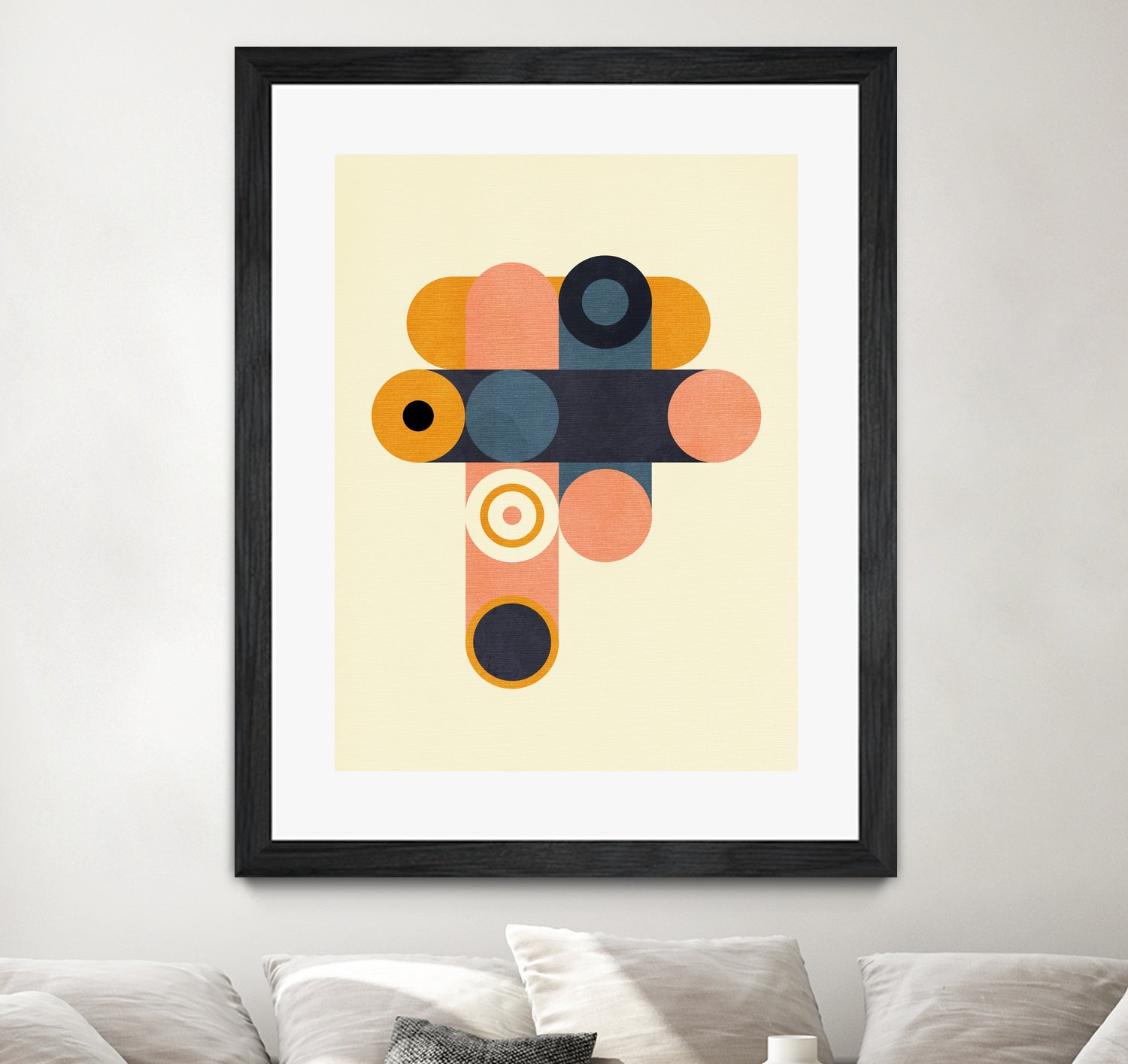 Rainbow Plus Shapes  Blue Mustard8 by Ana Rut Bre on GIANT ART - abstract abstract