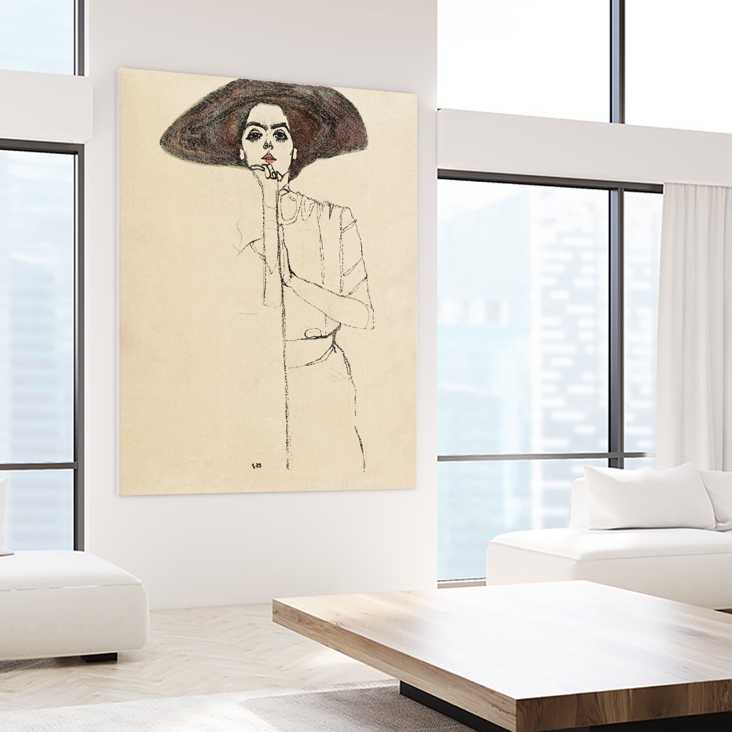 Portrait of a Woman 1910 by EGON on GIANT ART - illustration egon schiele