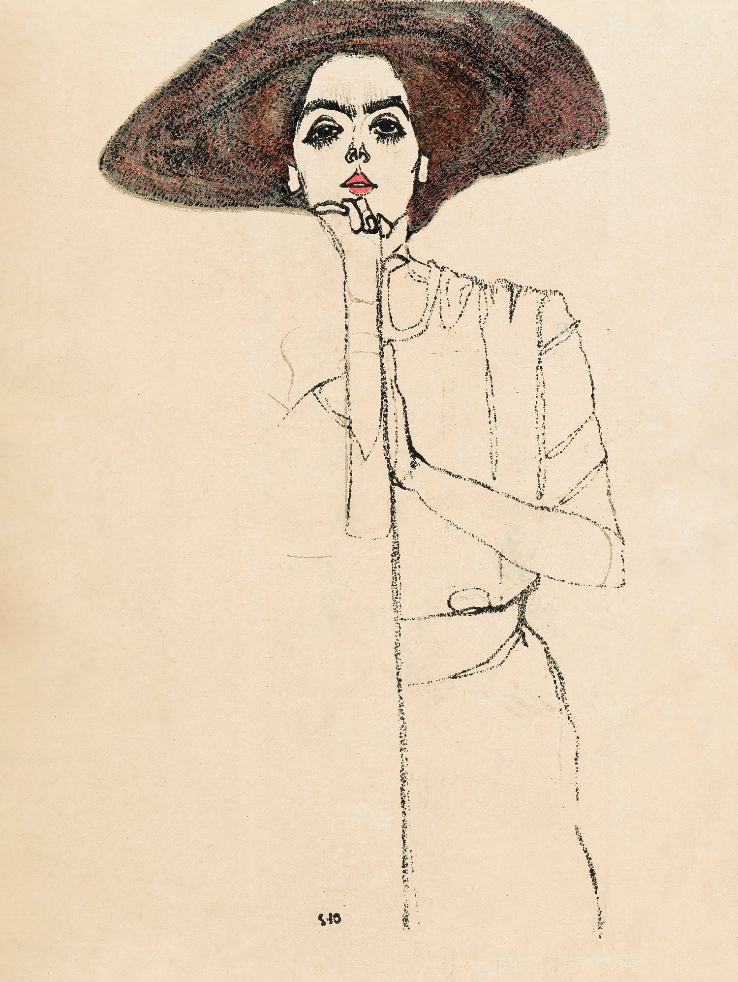 Portrait of a Woman 1910 by EGON on GIANT ART - illustration egon schiele