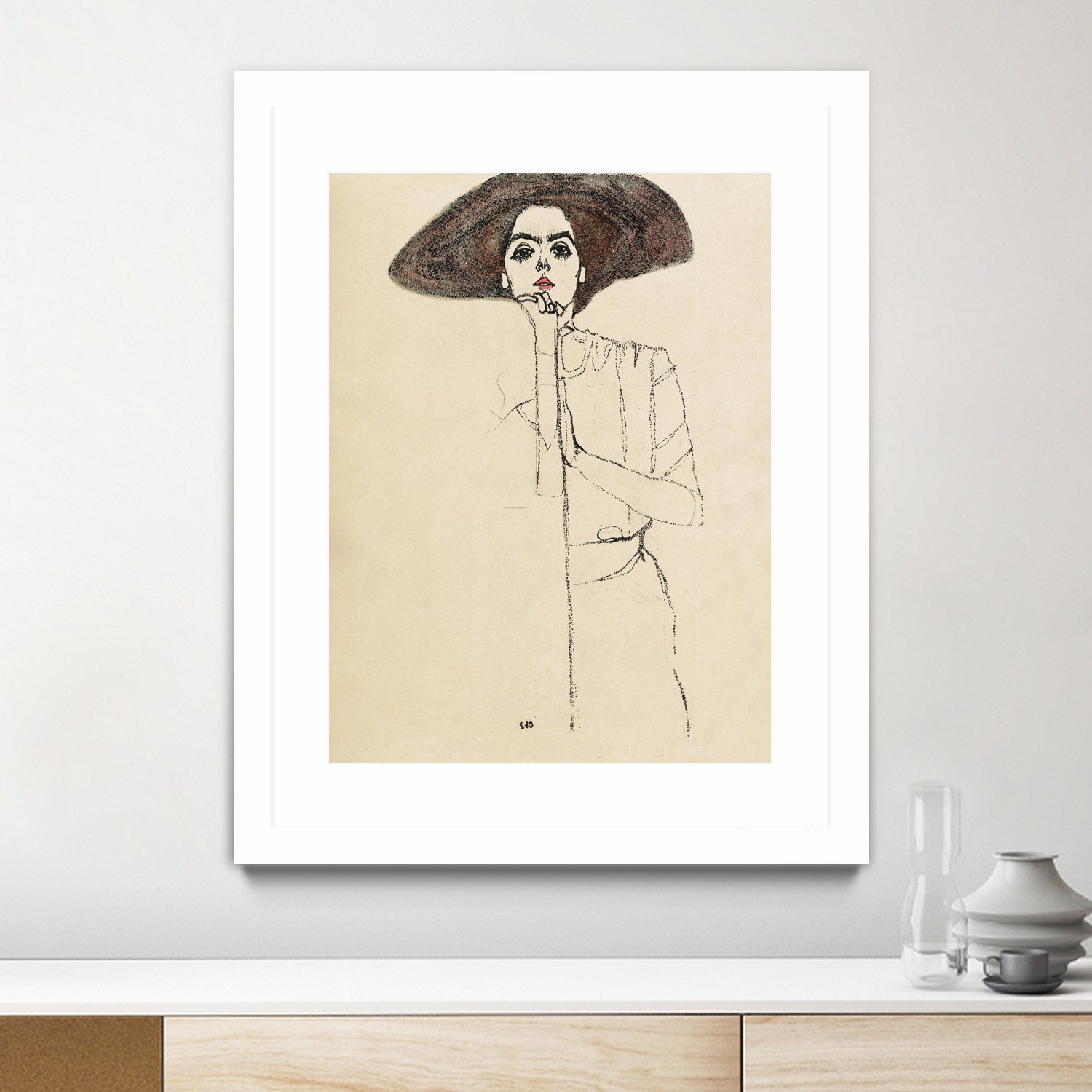Portrait of a Woman 1910 by EGON on GIANT ART - illustration egon schiele