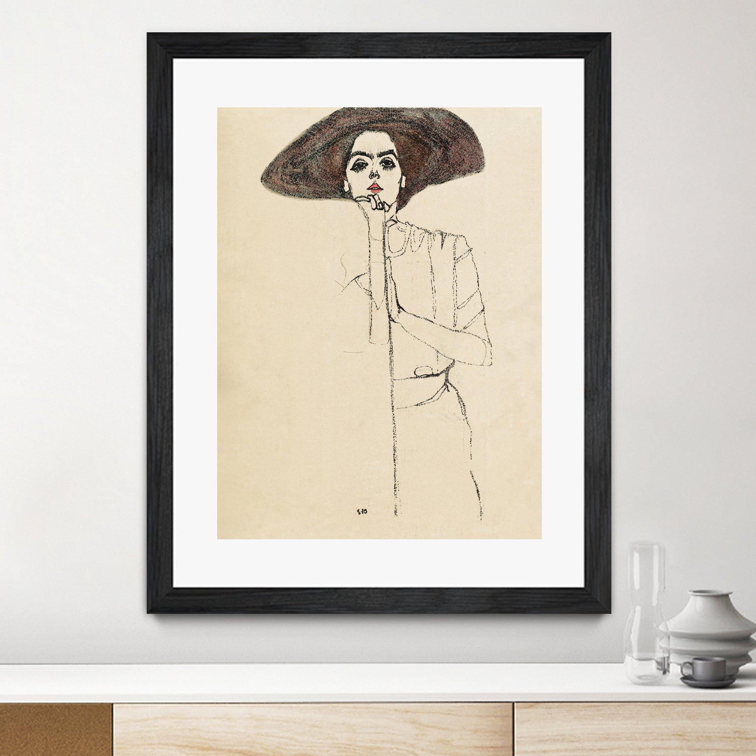 Portrait of a Woman 1910 by EGON on GIANT ART - illustration egon schiele