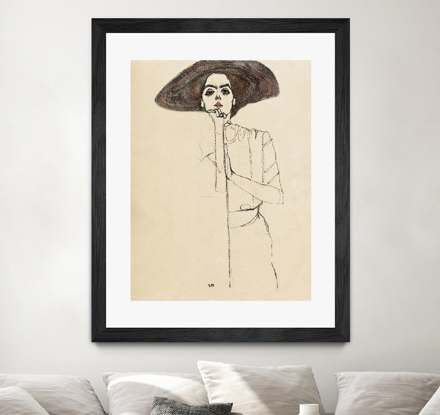 Portrait of a Woman 1910 by EGON on GIANT ART - illustration egon schiele