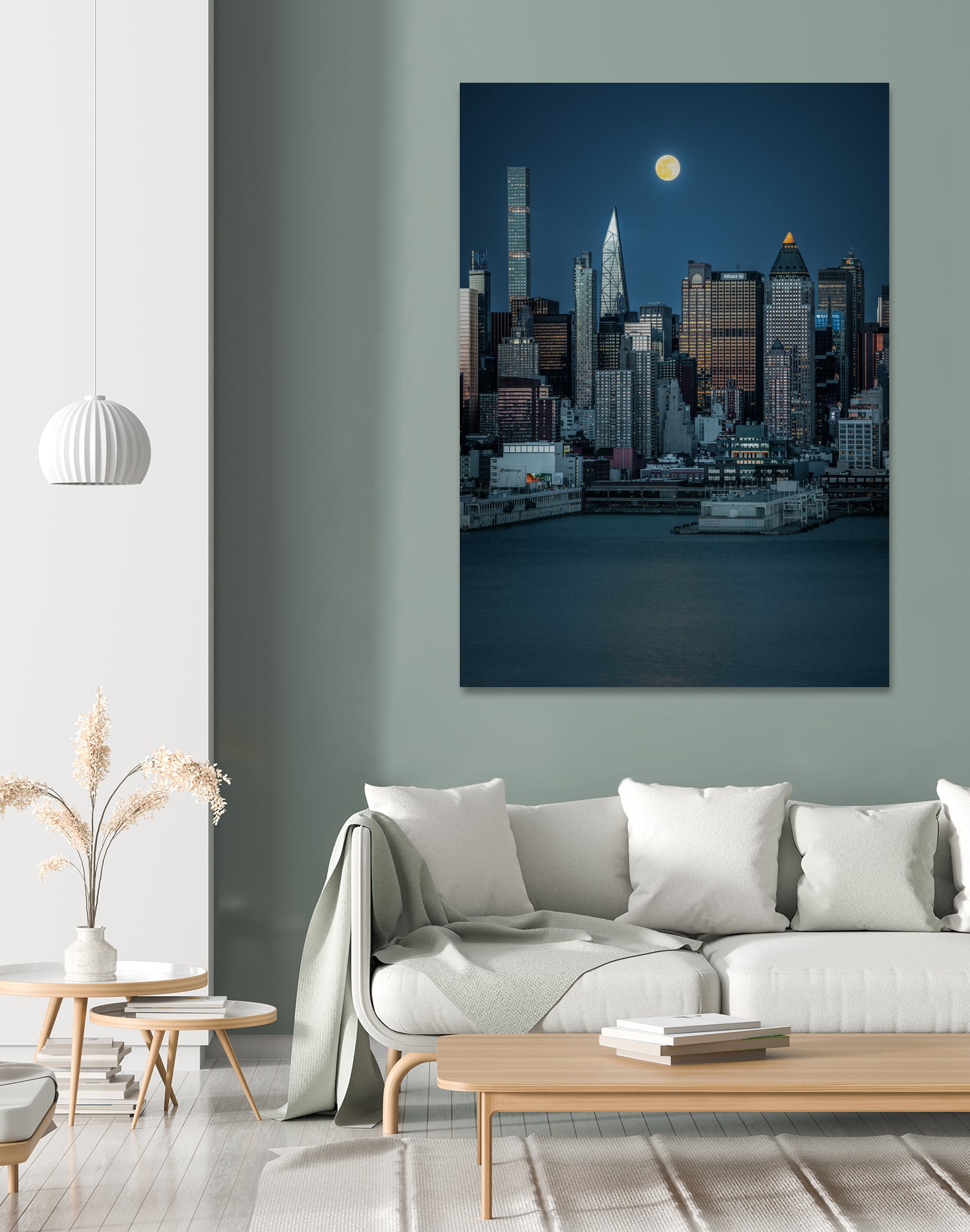 Lunar Elegance over Manhattan by Wei (David) Dai on GIANT ART - landscape usa