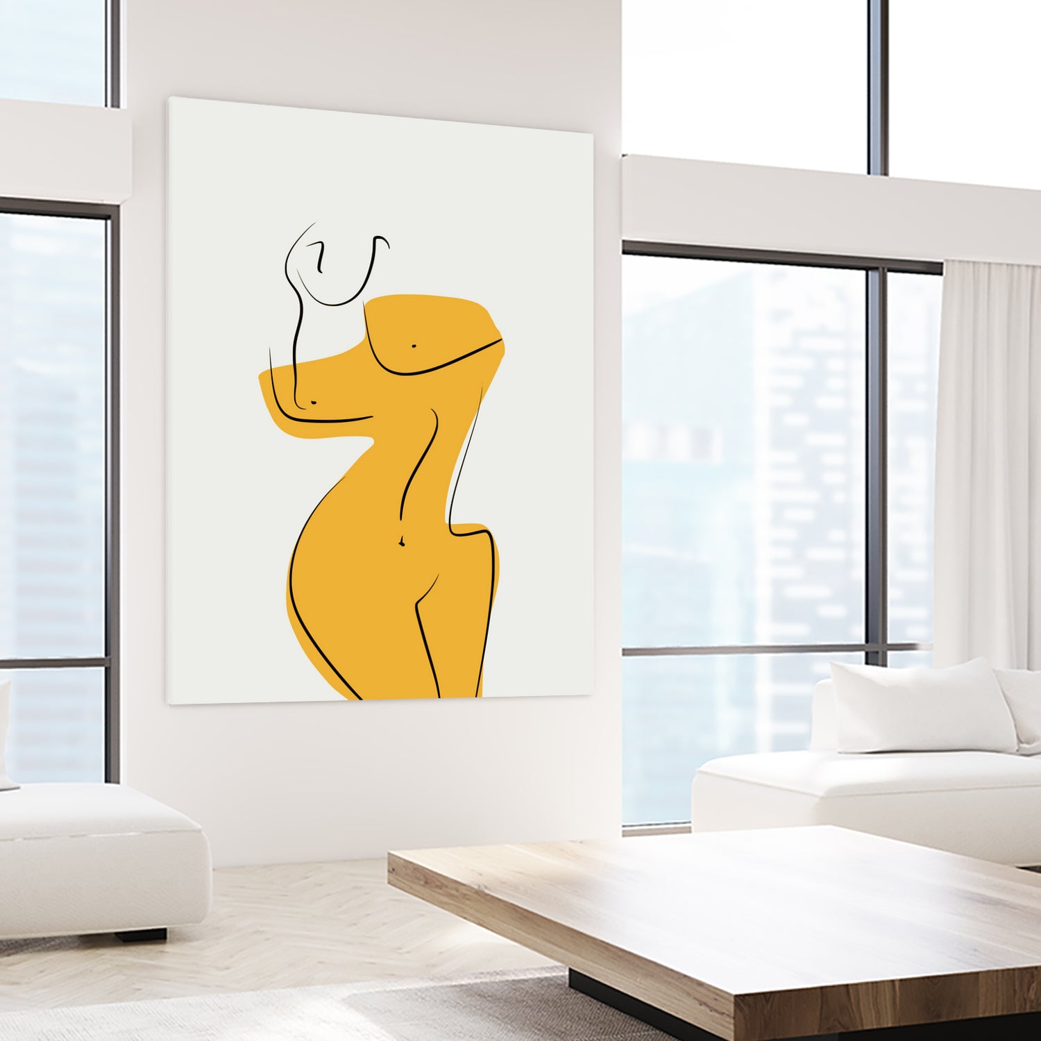 Elegant Female Nude Silhouette by Little Dean on GIANT ART - line art minimalist art