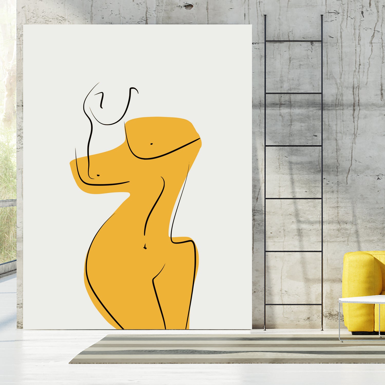 Elegant Female Nude Silhouette by Little Dean on GIANT ART - line art minimalist art