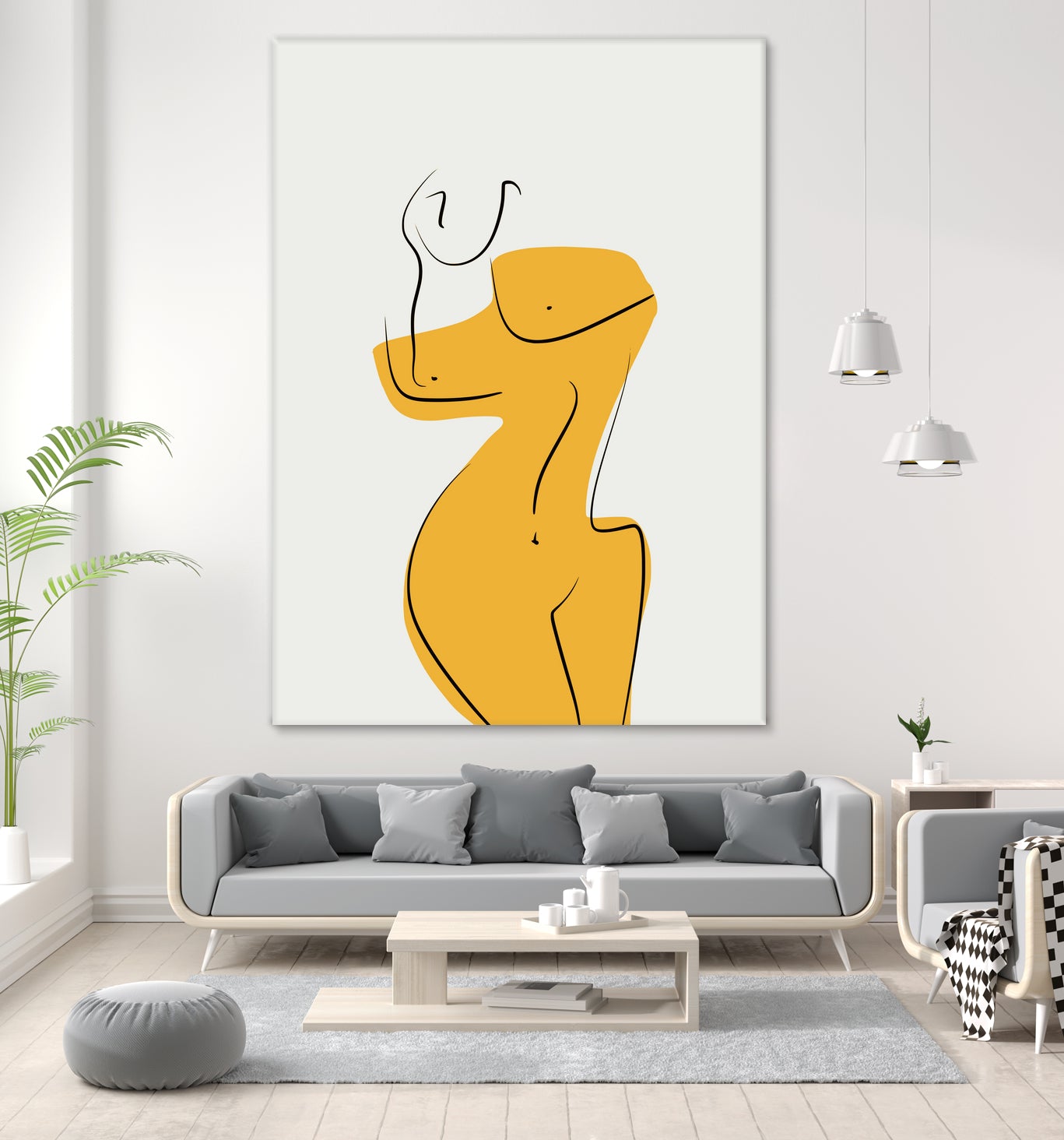 Elegant Female Nude Silhouette by Little Dean on GIANT ART - line art minimalist art
