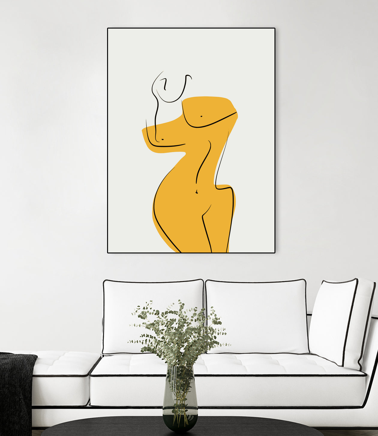 Elegant Female Nude Silhouette by Little Dean on GIANT ART - line art minimalist art