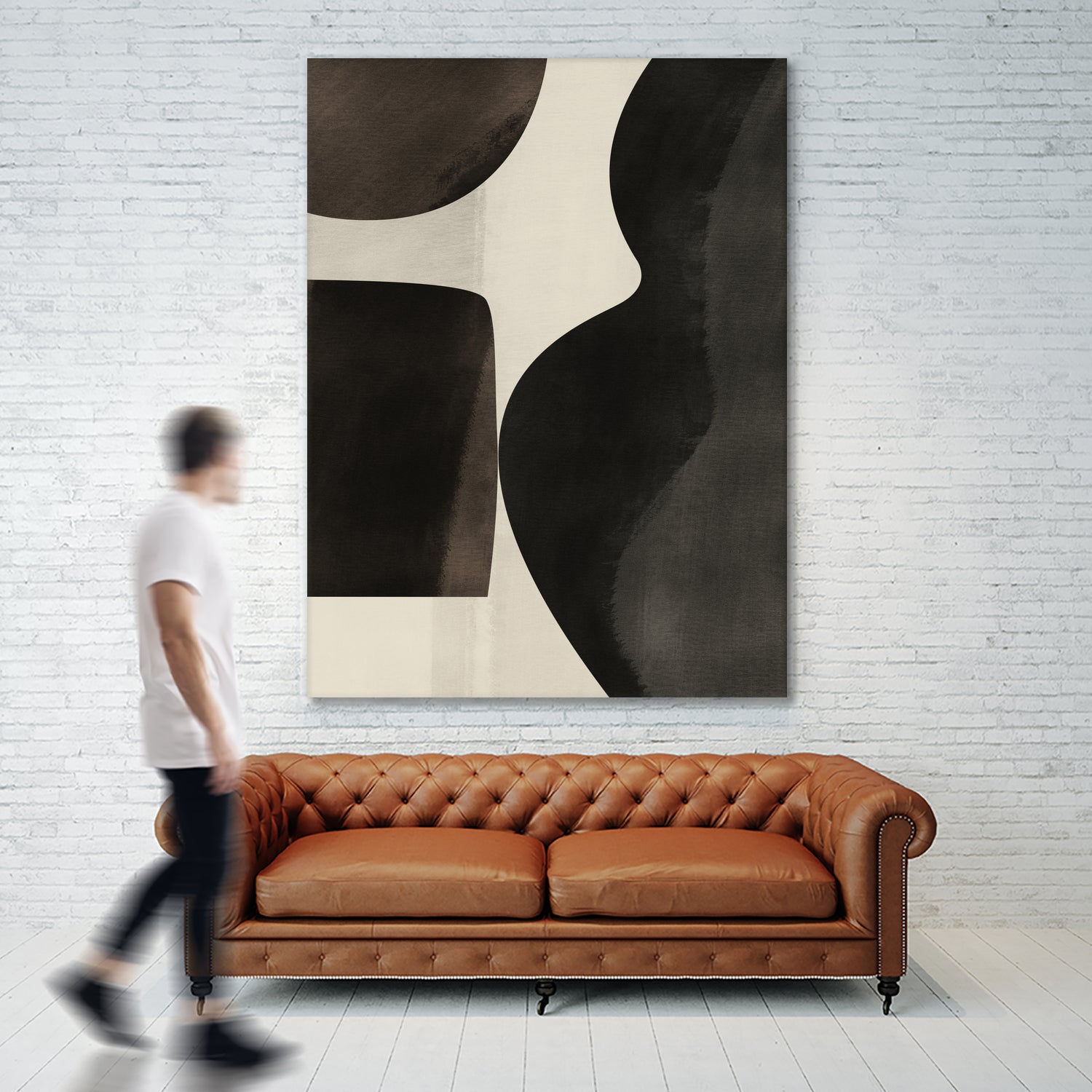 Black Abstract Collage by Little on GIANT ART - illustration beige